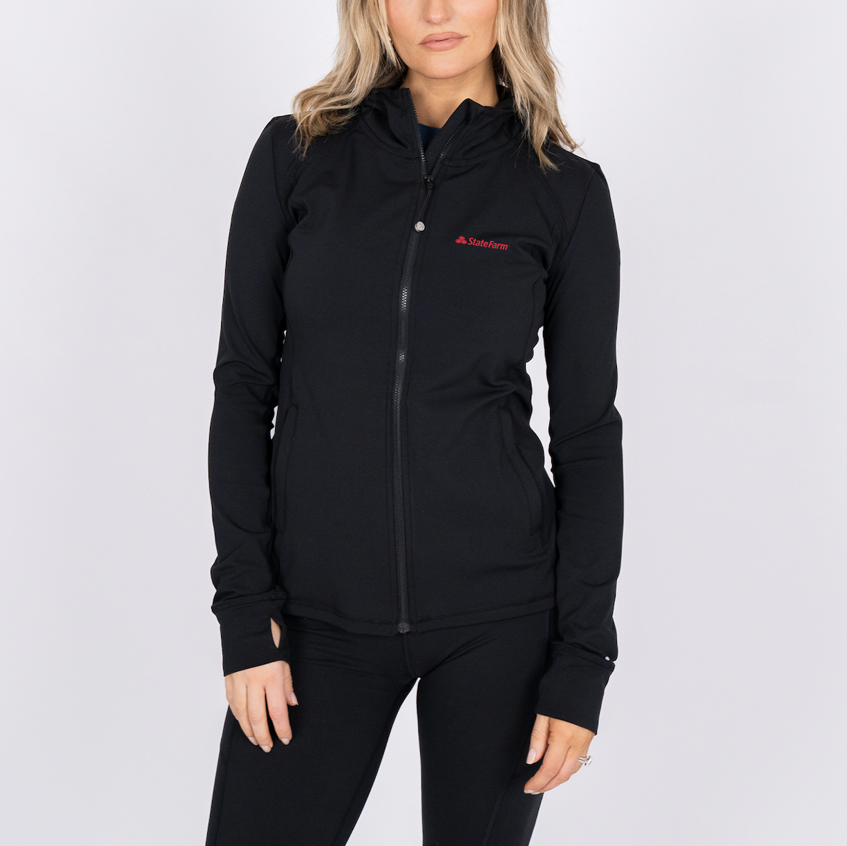 STATE FARM WOMEN'S LUXEFIT FULL-ZIP HOODIE - ONYX