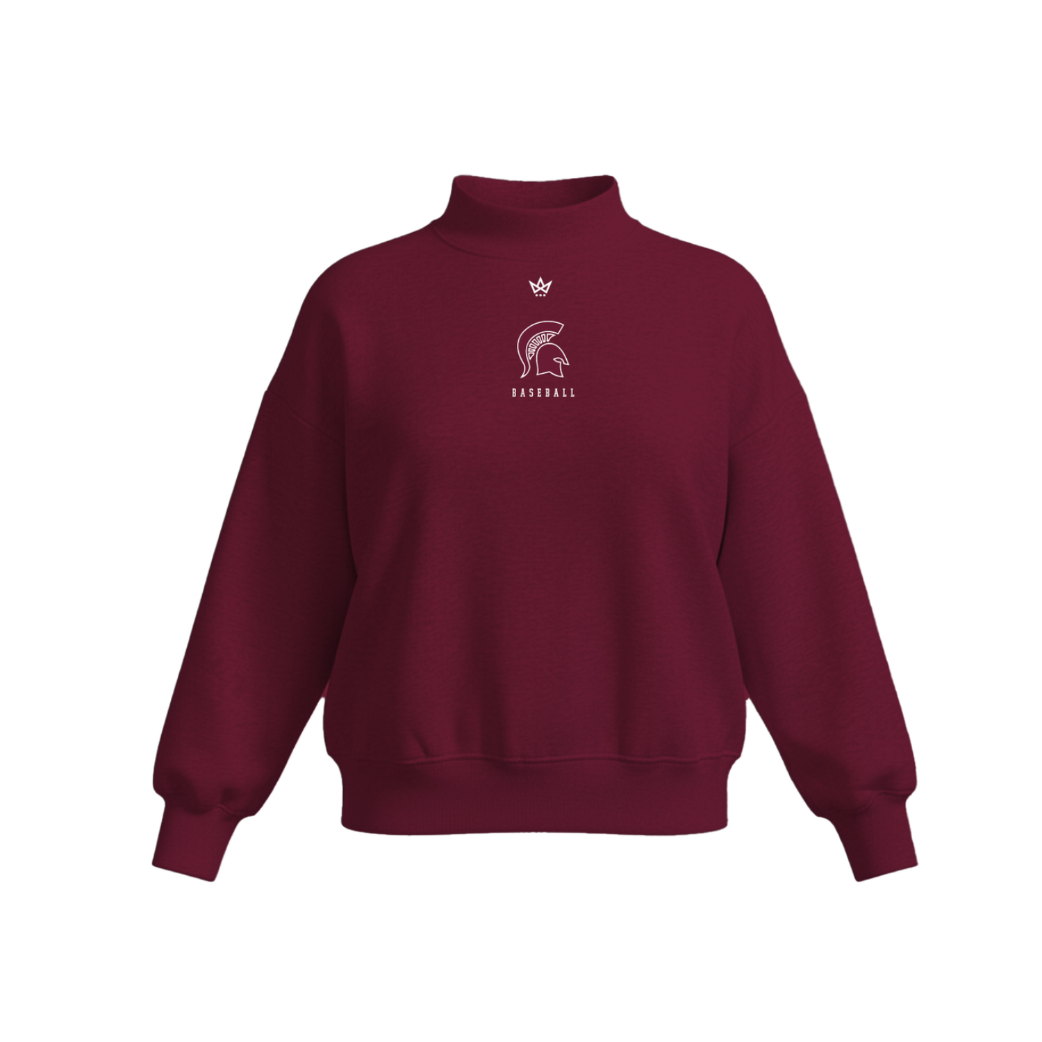BHBL BASEBALL HOLIDAY STORE WOMEN'S COTTON FLEECE MOCKNECK - EMB [MAROON]