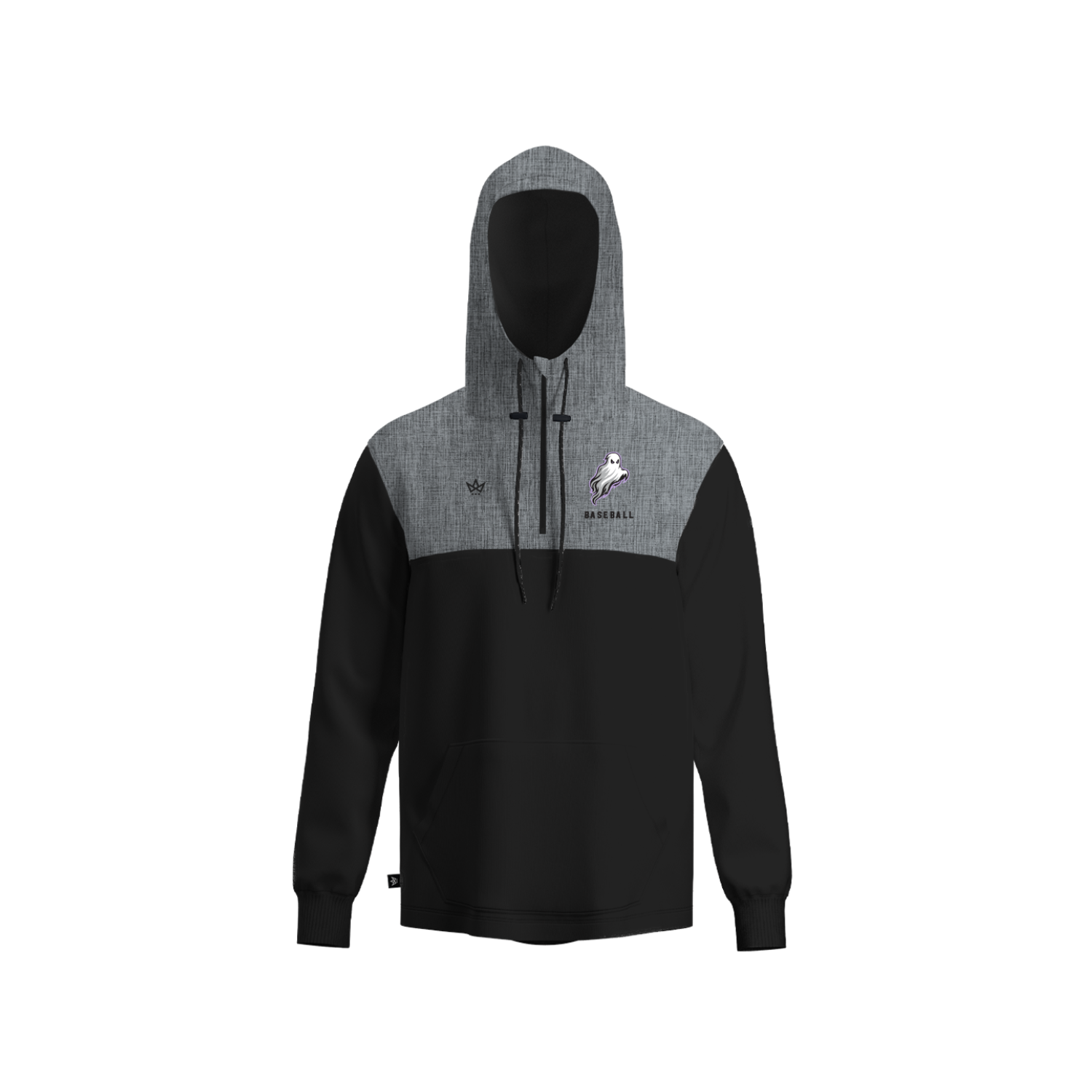 GHOST VALLEY DAWGS PANELED HOODIE [BLACK/GREY]