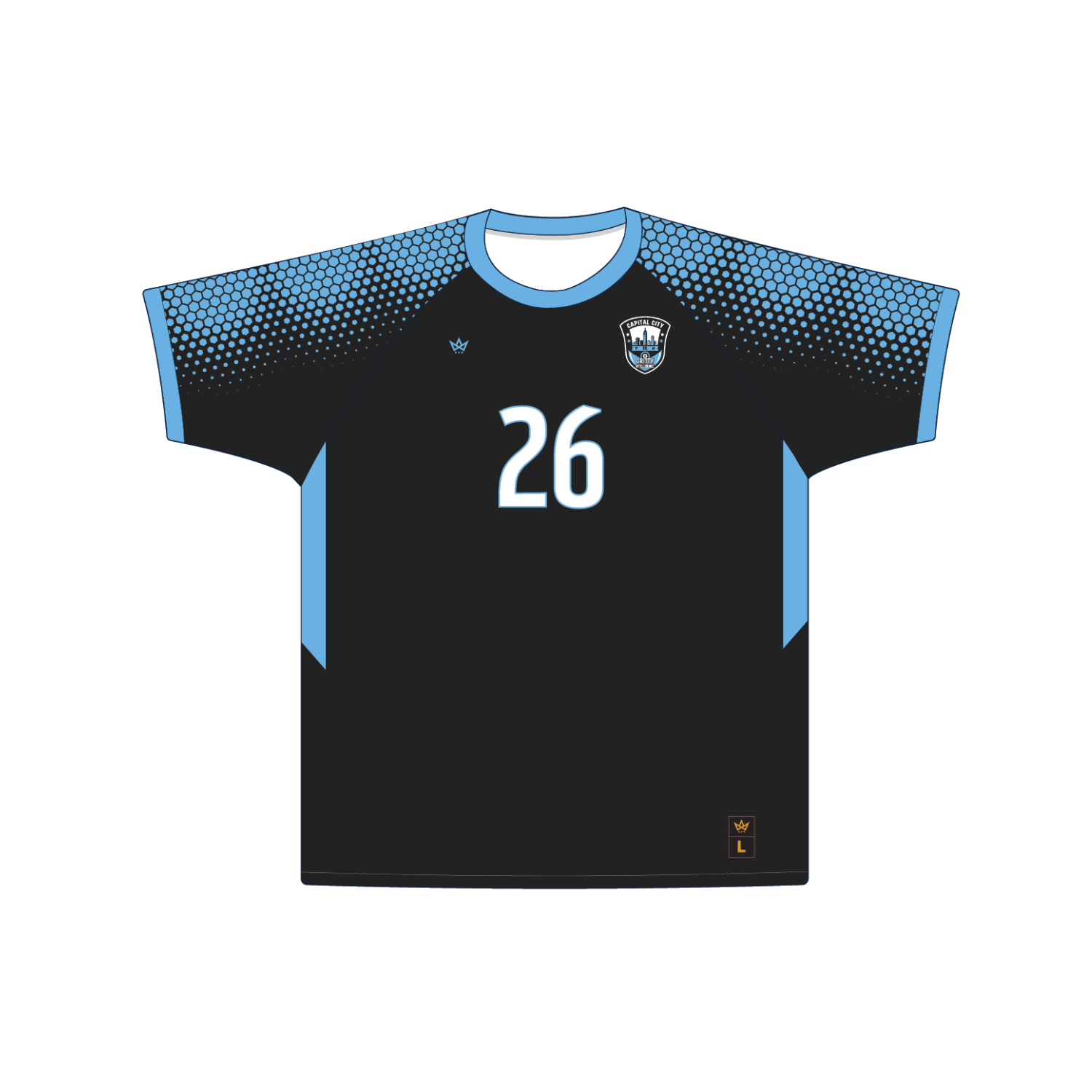 CAPITAL CITY FC SOCCER GAME JERSEY (CREW) [BLACK-BOYS]