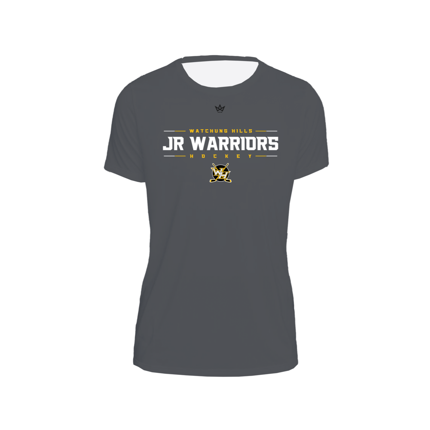 WATCHUNG HILLS JUNIOR WARRIORS HOCKEY HOLIDAY STORE '26 WOMEN'S PERFORMANCE SS TEE [GRAY/WHITE]