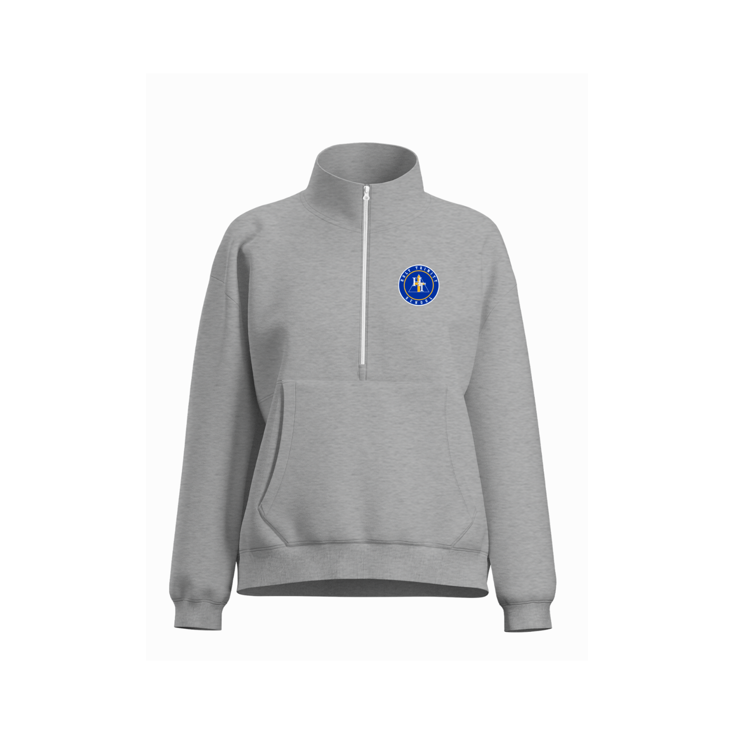 HOLY TRINITY SCHOOL WOMEN'S COTTON FLEECE HALF-ZIP [GREY]