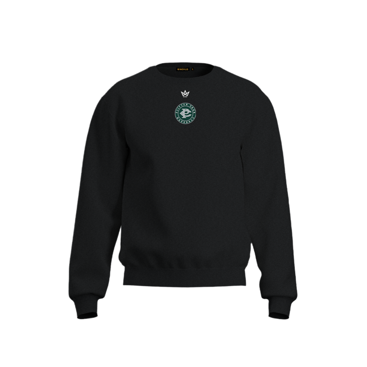 CLIFTON PARK TRAVEL BASEBALL ACCESS COTTON FLEECE CREWNECK - BLACK