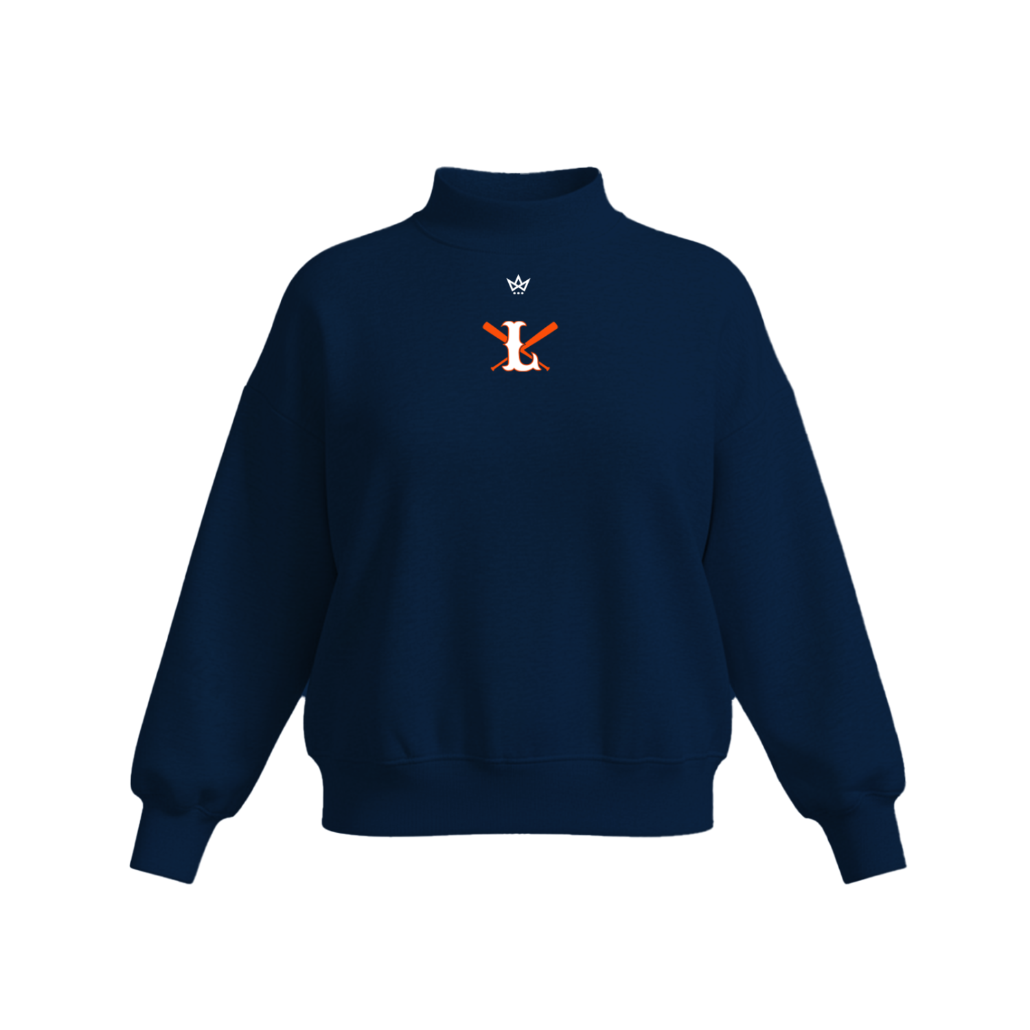 LIVERPOOL BASEBALL WOMEN'S COTTON FLEECE MOCKNECK - EMB [NAVY]