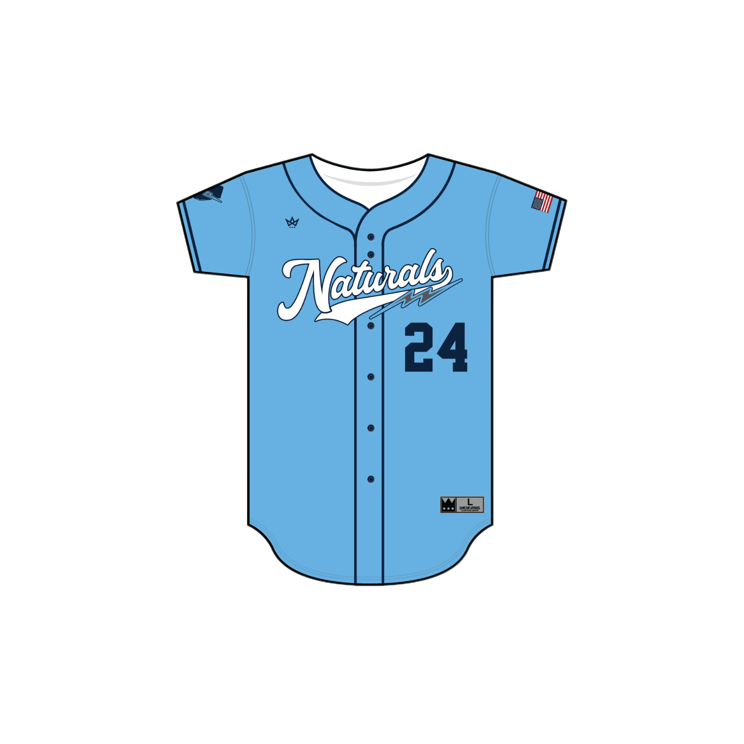 GARDEN STATE NATURALS 2026 SOFTBALL FULL BUTTON JERSEY - POWDER BLUE