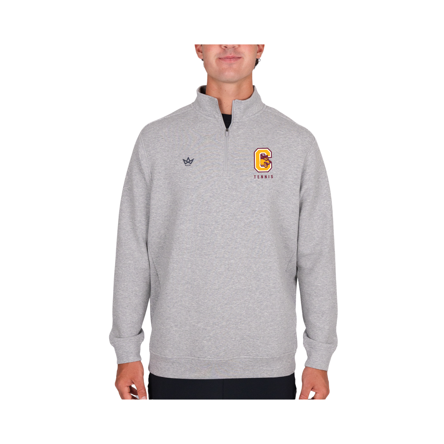 COLONIE TENNIS ROYALKNIT QUARTER-ZIP - HEATHER STERLING