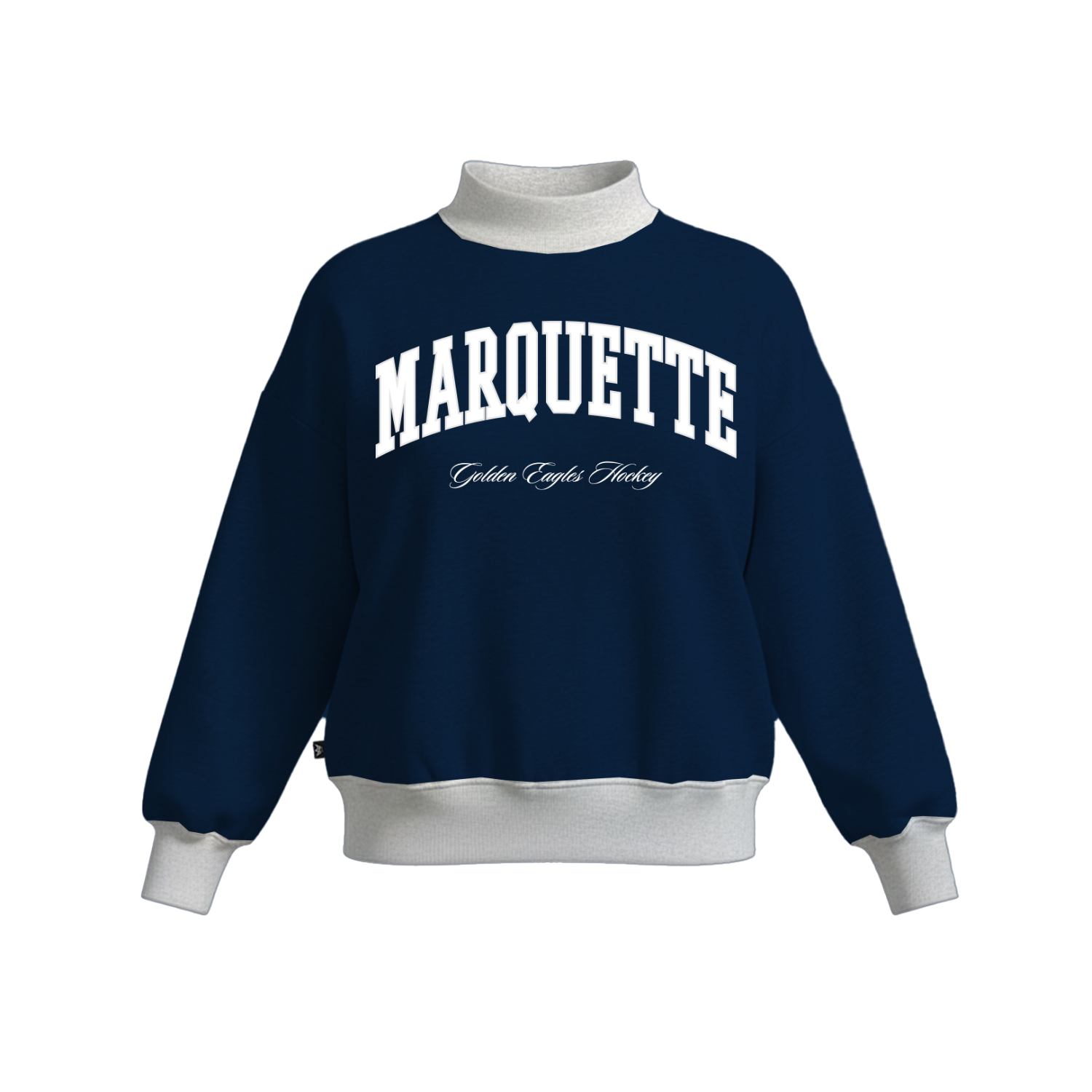 MARQUETTE HOCKEY MOCKNECK WOMEN'S COTTON FLEECE MOCKNECK