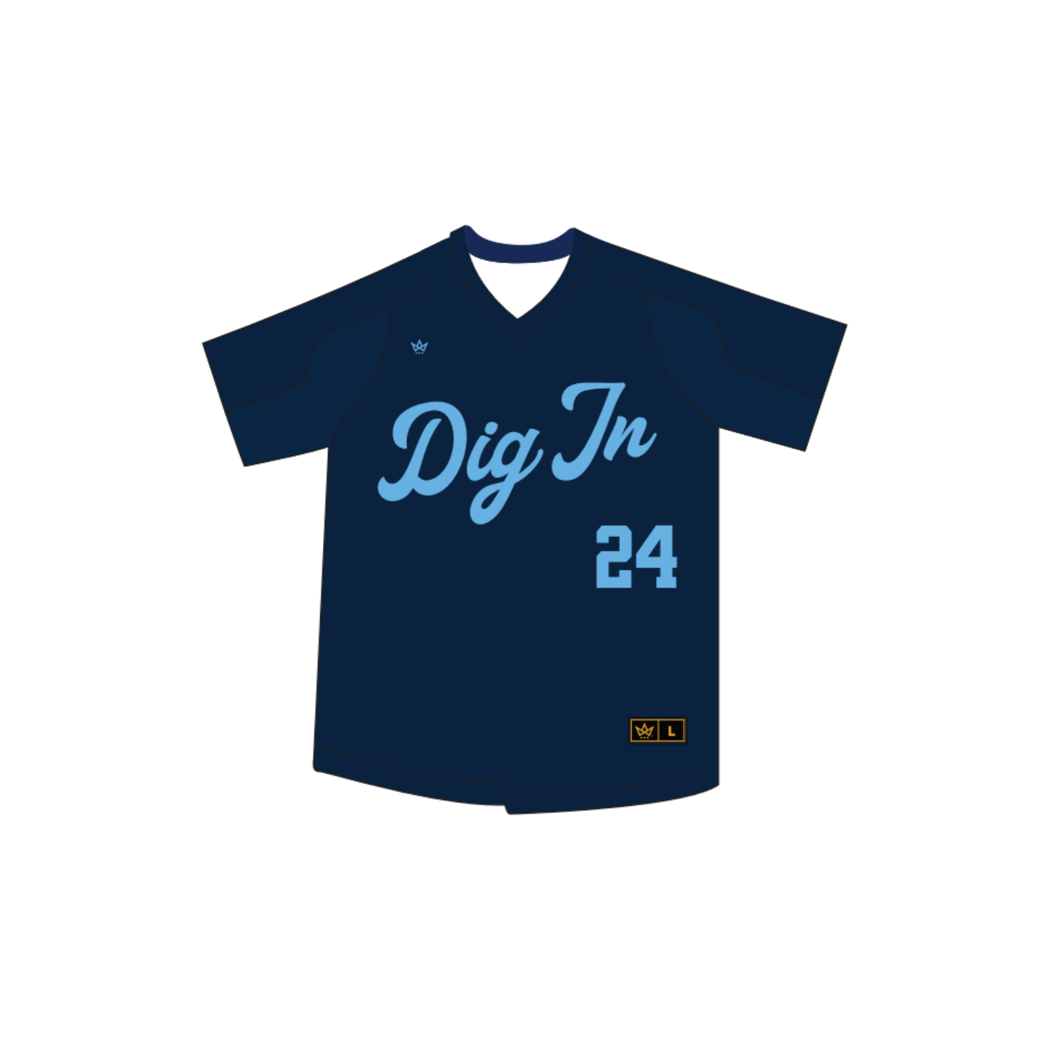DIG IN BASEBALL '26 BASEBALL VENTUS V-NECK JERSEY - NAVY