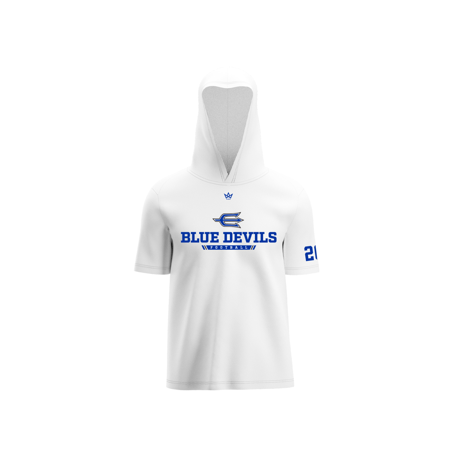 ETOWAH BLUE DEVILS FOOTBALL PERFORMANCE SS HOODIE - WHITE