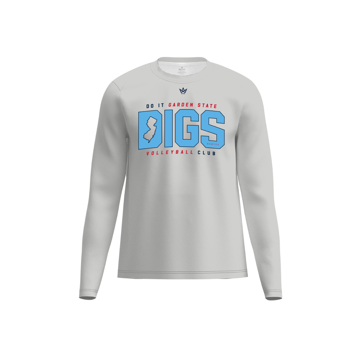 DIGS VOLLEYBALL CLUB ACCESS PERFORMANCE LS - GRAY