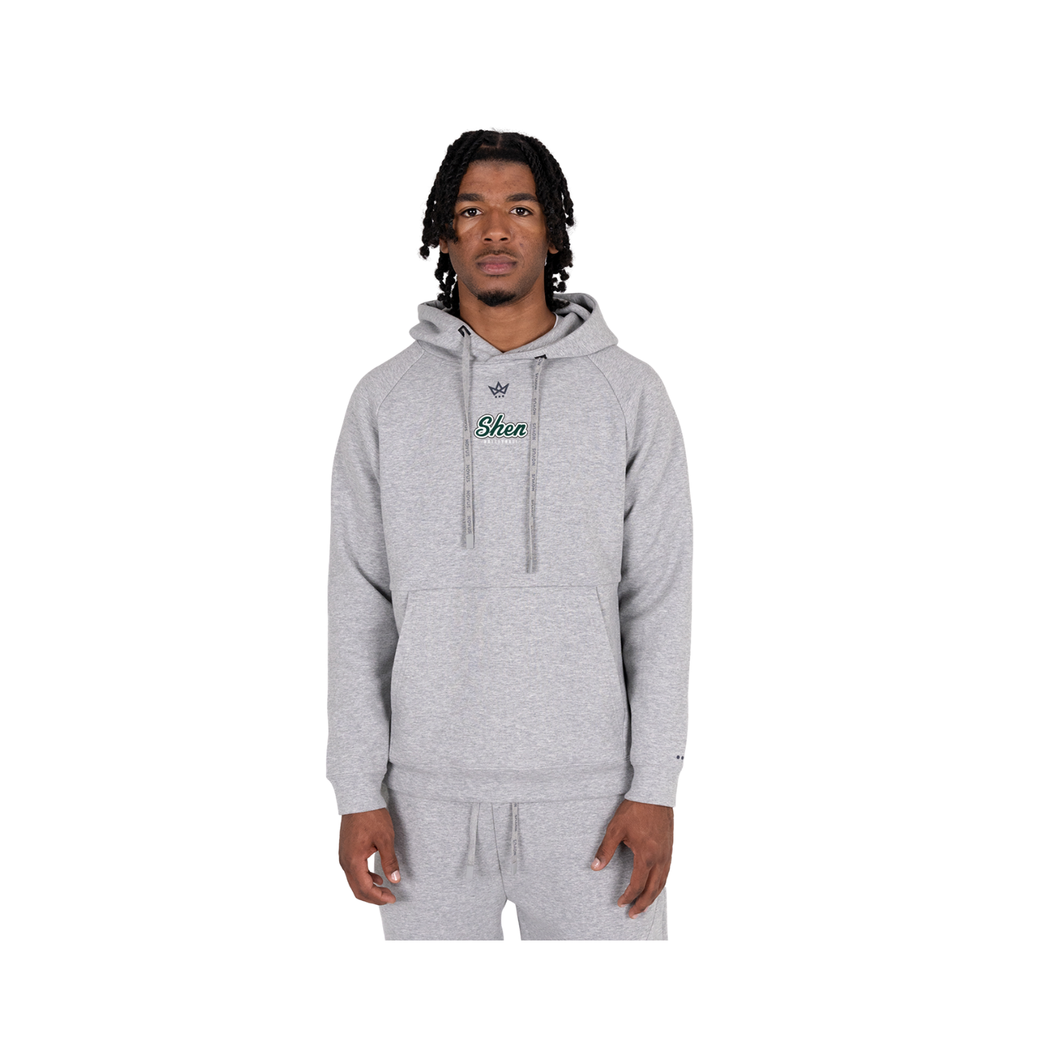 SHEN BOYS VOLLEYBALL ROYALKNIT HOODIE - STERLING HEATHER
