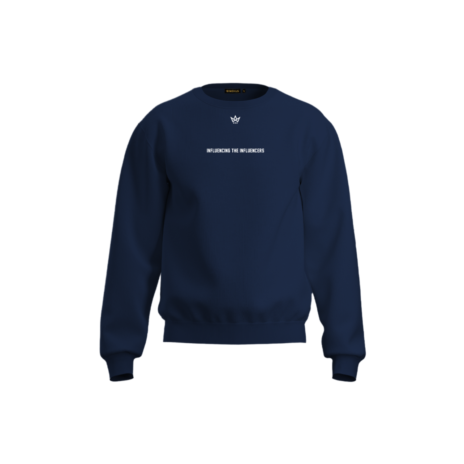 FOCUS GREEK COTTON FLEECE CREWNECK - NAVY