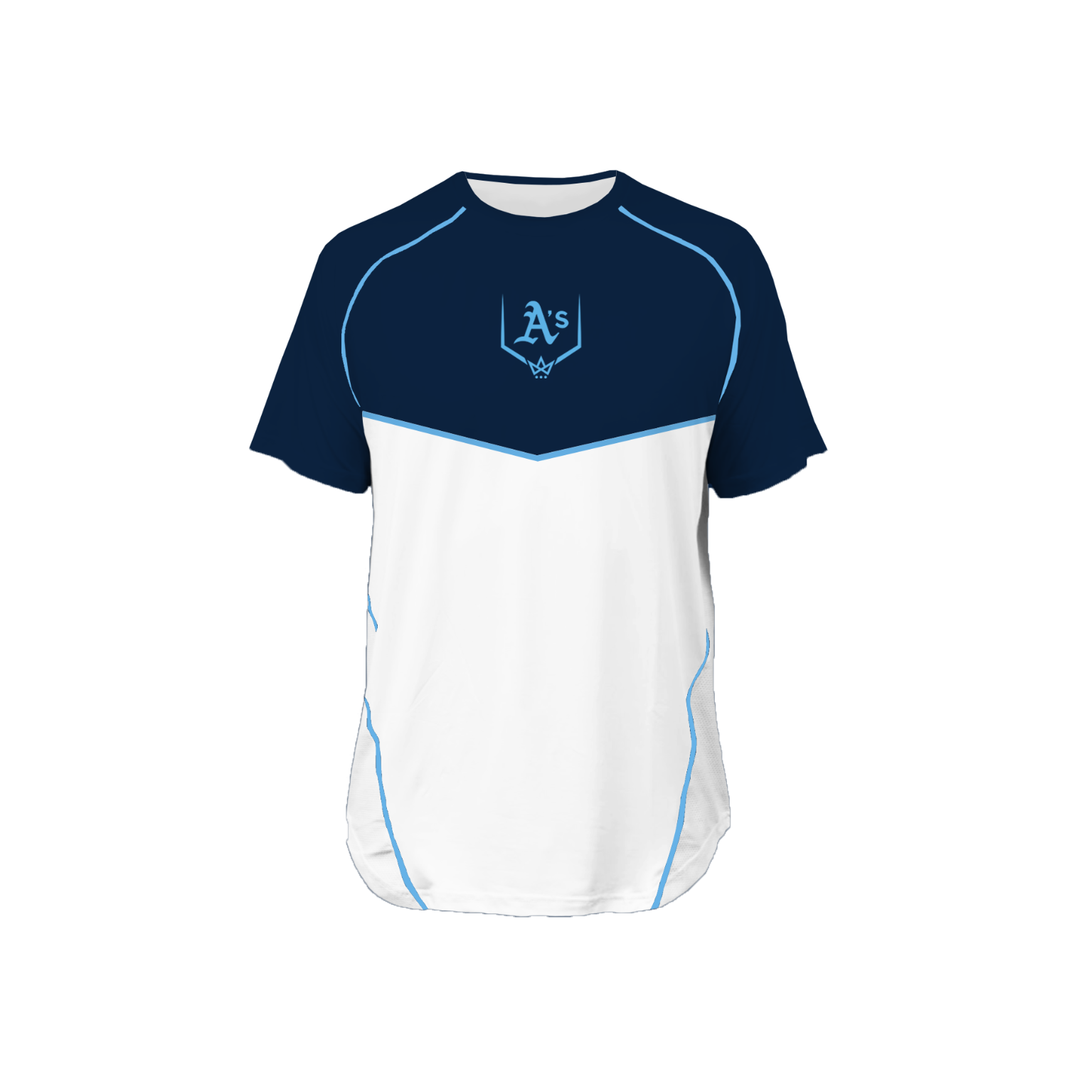 TOP LEVEL ATHLETICS SOFTBALL PRO VENTED SS TEE [NAVY/WHITE]