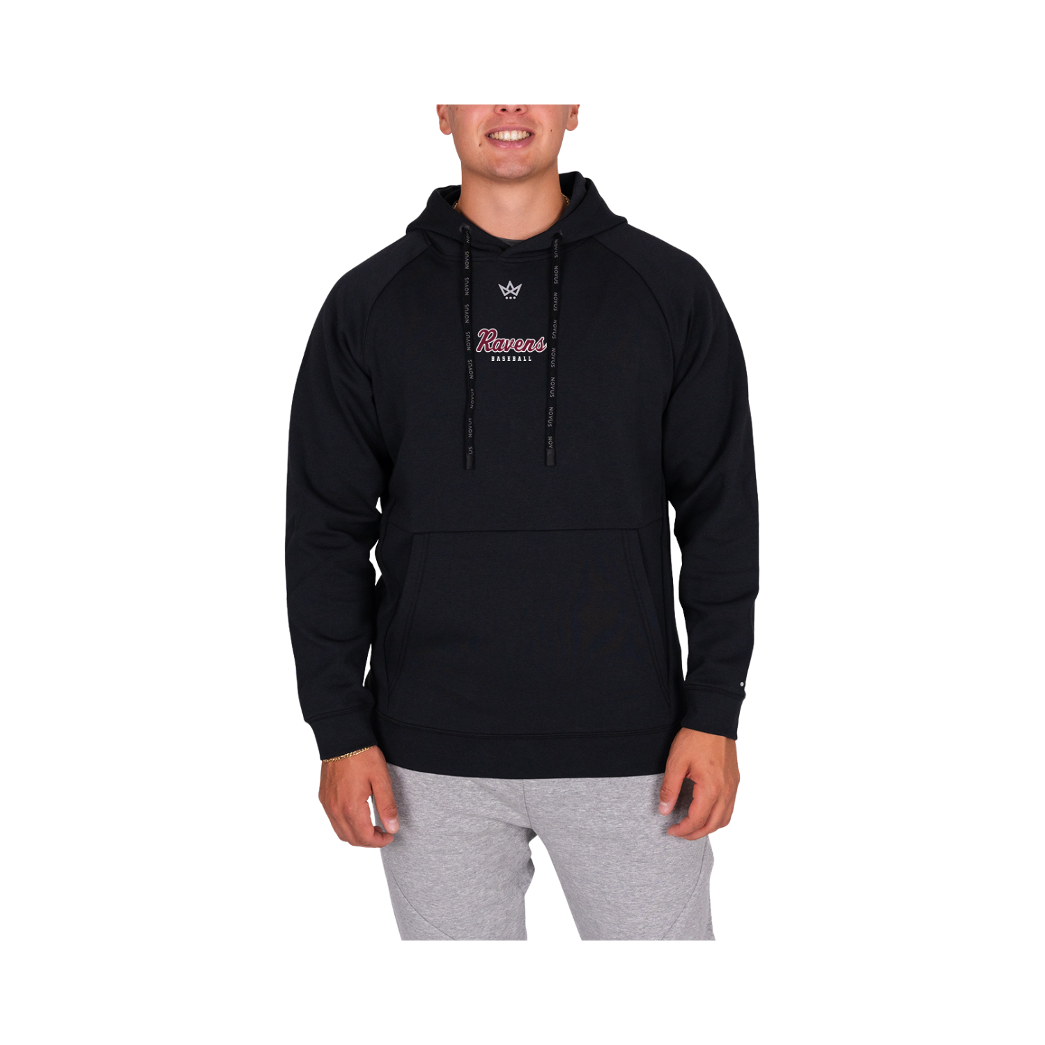 FRANKLIN PIERCE BASEBALL ROYALKNIT HOODIE - ONYX