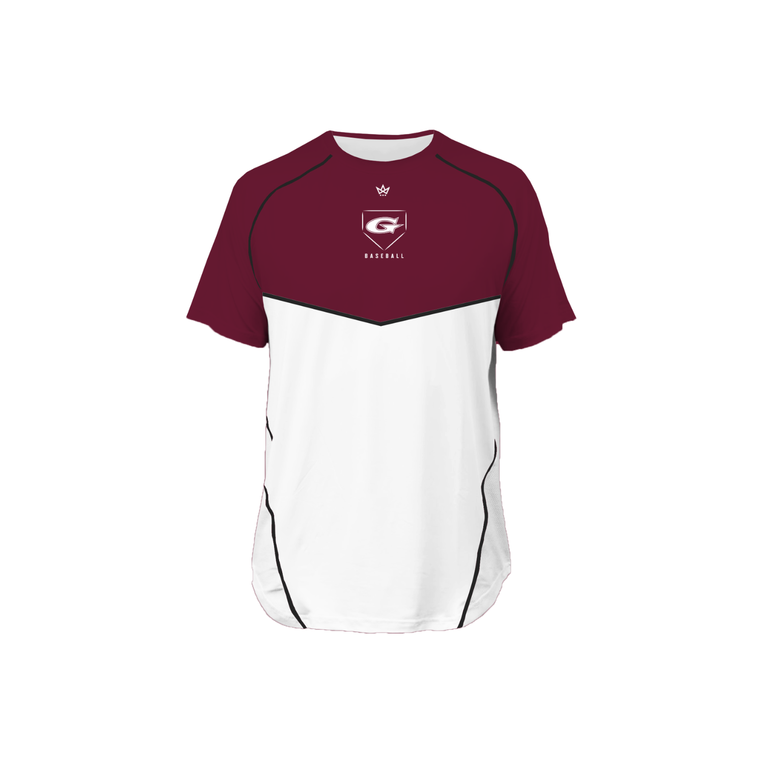 GOLDEN HS BASEBALL PRO VENTED SS TEE - CARDINAL & WHITE