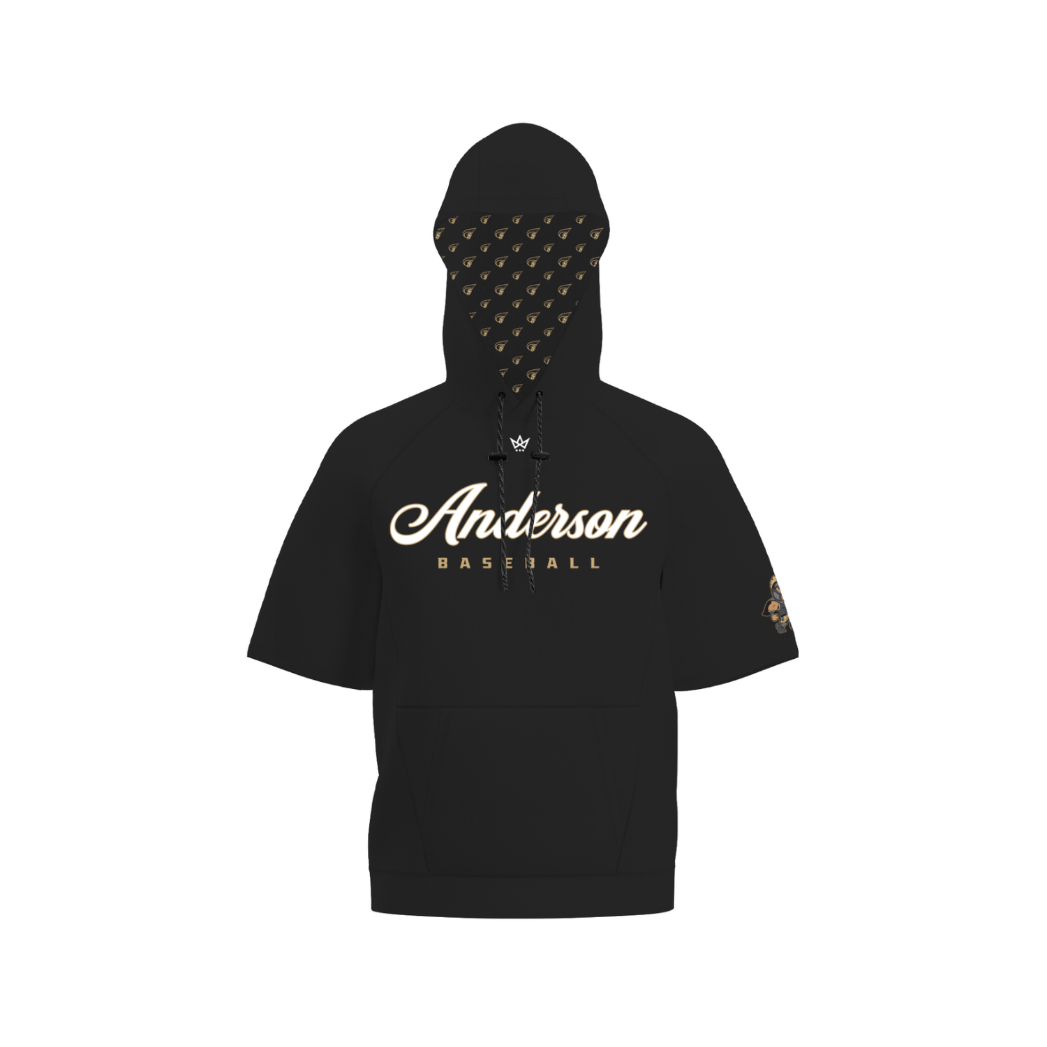 ANDERSON UNIVERSITY BASEBALL SUB PERFORMANCE FLEECE SS HOODIE [BLACK]