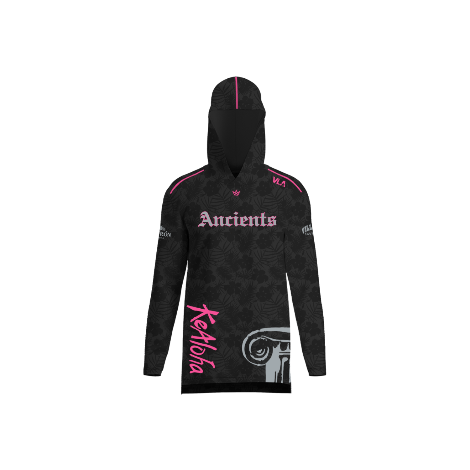 KEALOHA VOLLEYBALL AURA LS HOODIE - BLACK