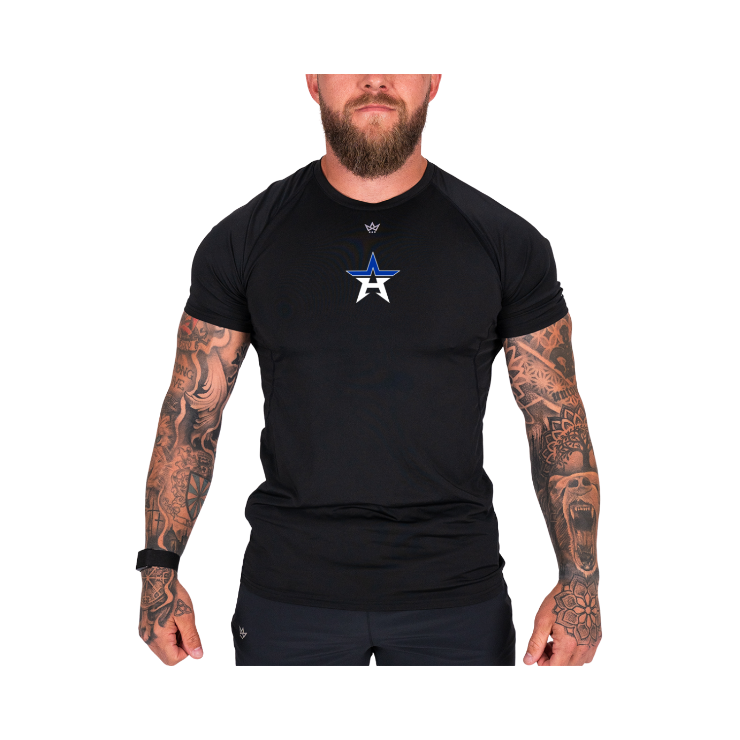 ALLSTARS ACADEMY BASEBALL BASELAYER SS TEE - ONYX