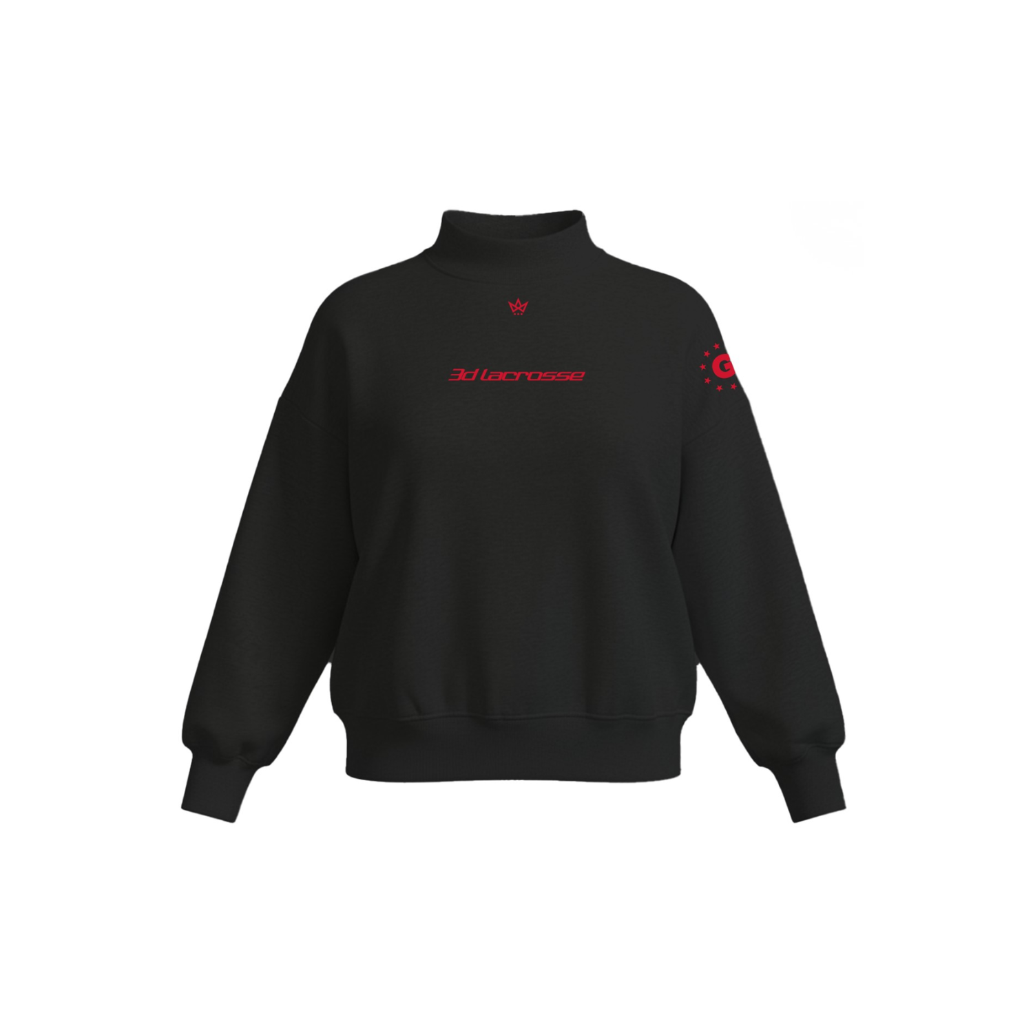 3D NATIONAL WOMEN'S COTTON FLEECE MOCKNECK - GEORGIA (BLACK)
