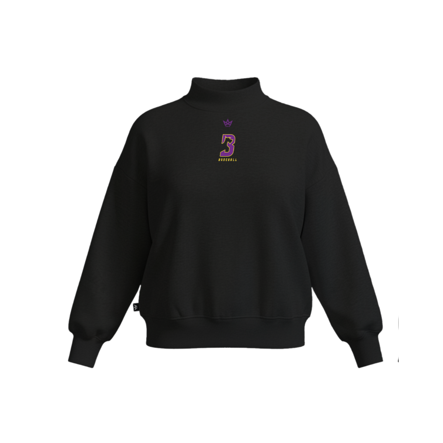 B-SPA YOUTH BASEBALL WOMEN'S COTTON FLEECE MOCKNECK - EMB [BLACK]