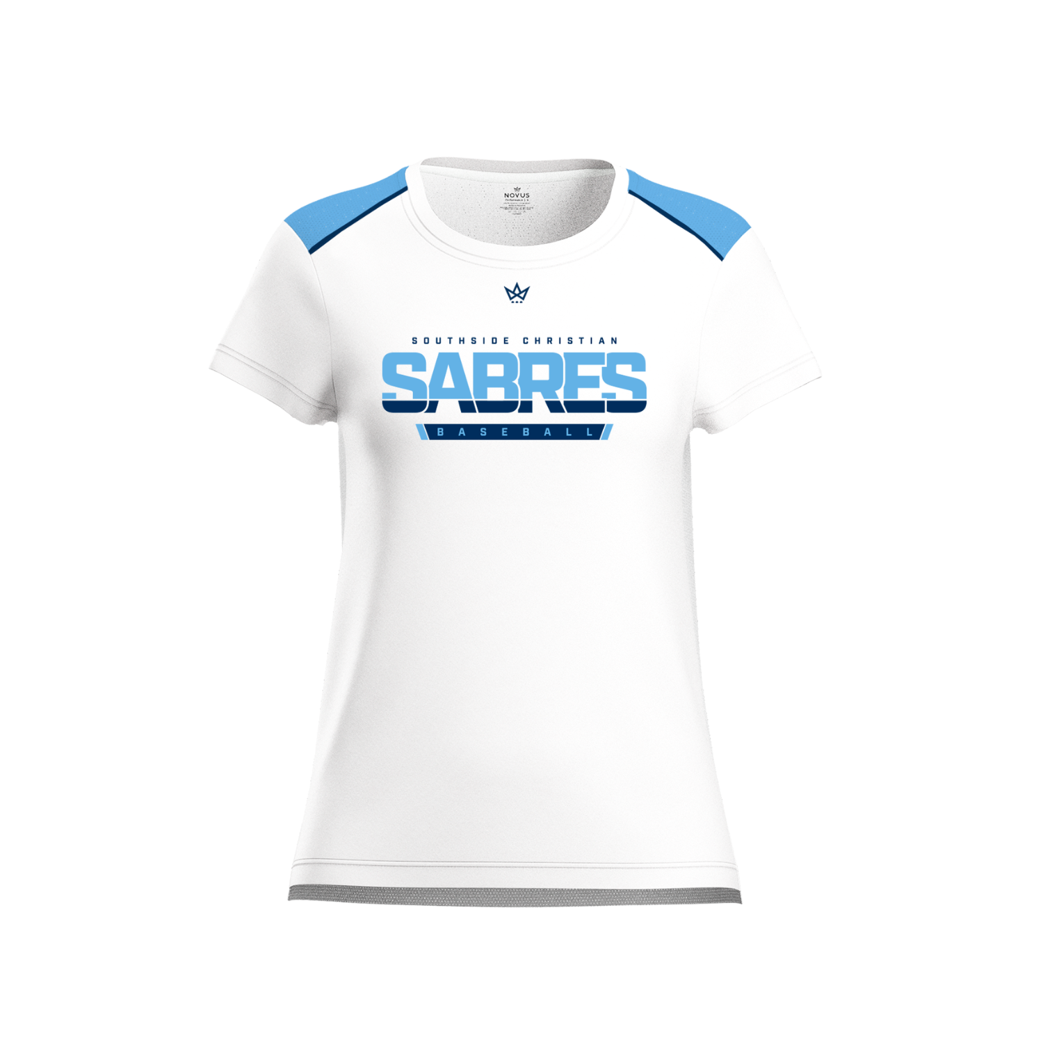 SOUTHSIDE CHRISTIAN SCHOOL BASEBALL WOMEN'S AURA TEE [WHITE/BLUE]