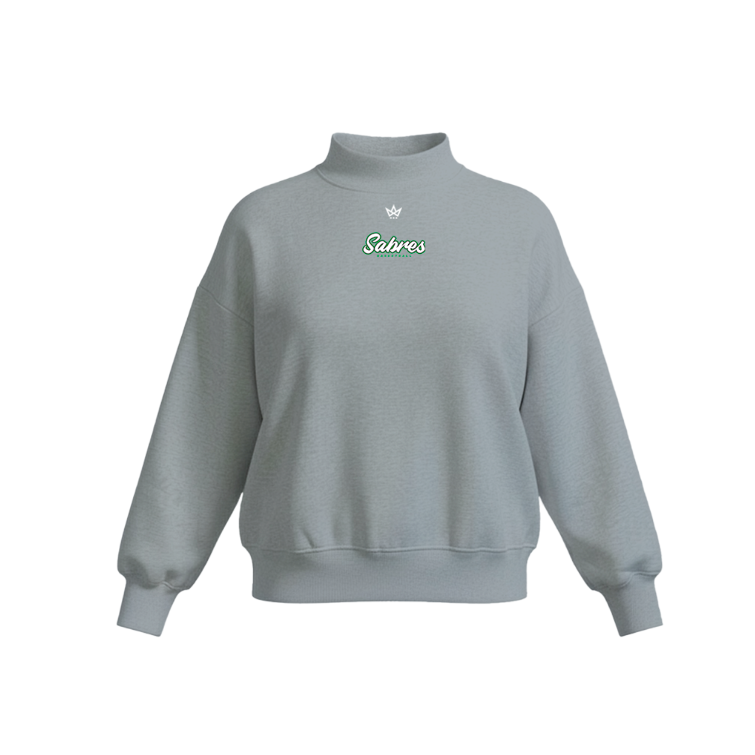 SCHALMONT CDYBL WOMEN'S COTTON FLEECE MOCKNECK - EMB [GREY]
