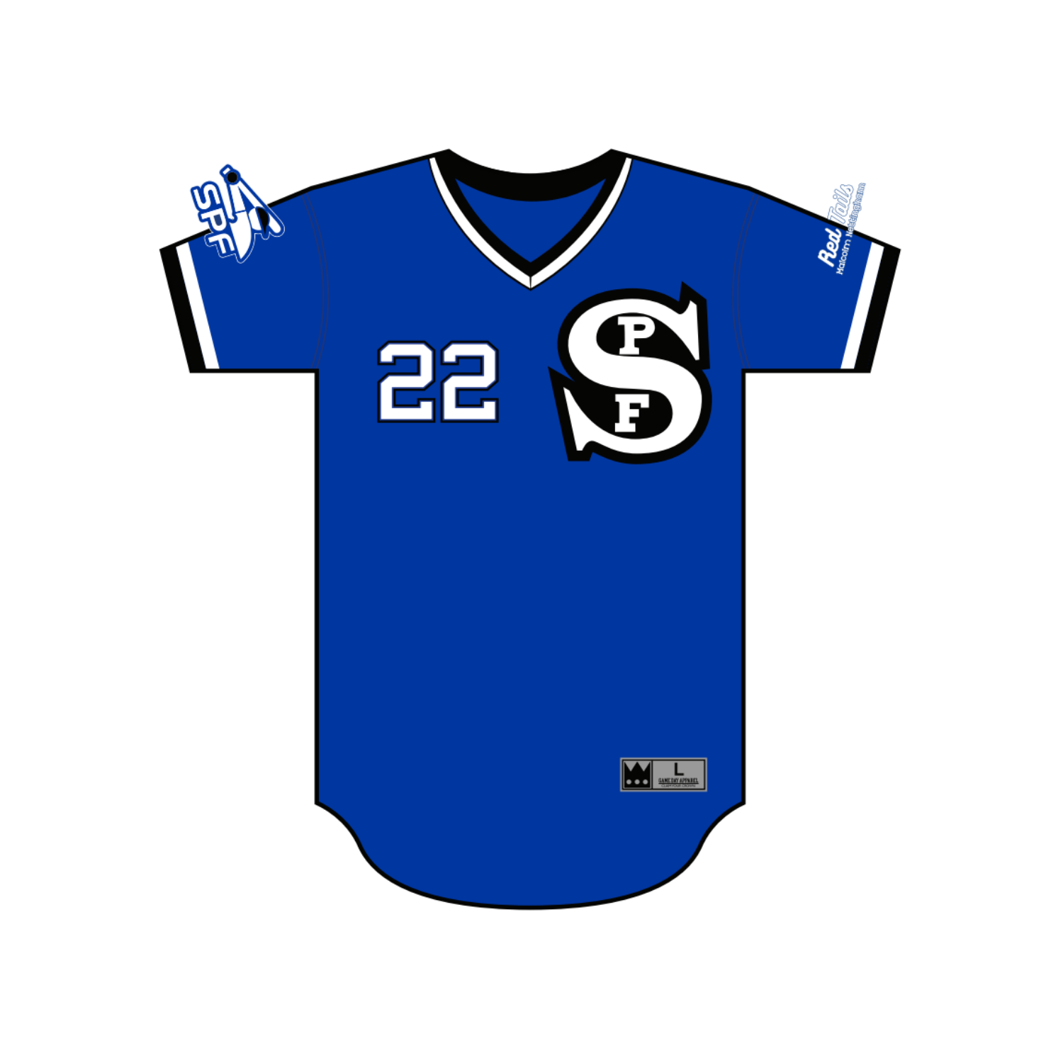 SPF MIDDLE SCHOOL BASEBALL '26 BASEBALL V-NECK JERSEY - BLUE