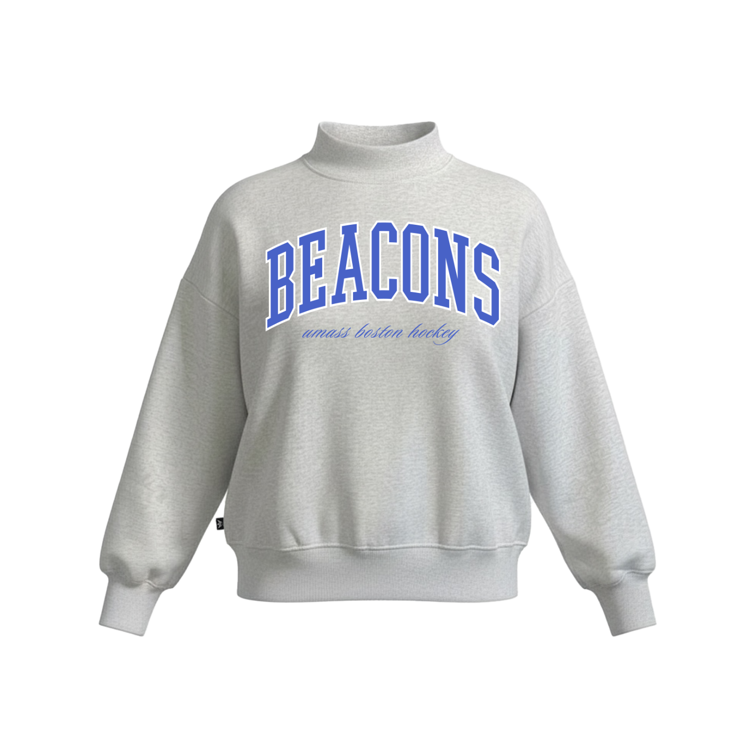UMASS BOSTON HOCKEY MOCK NECK WOMEN'S COTTON FLEECE MOCKNECK [GREY]