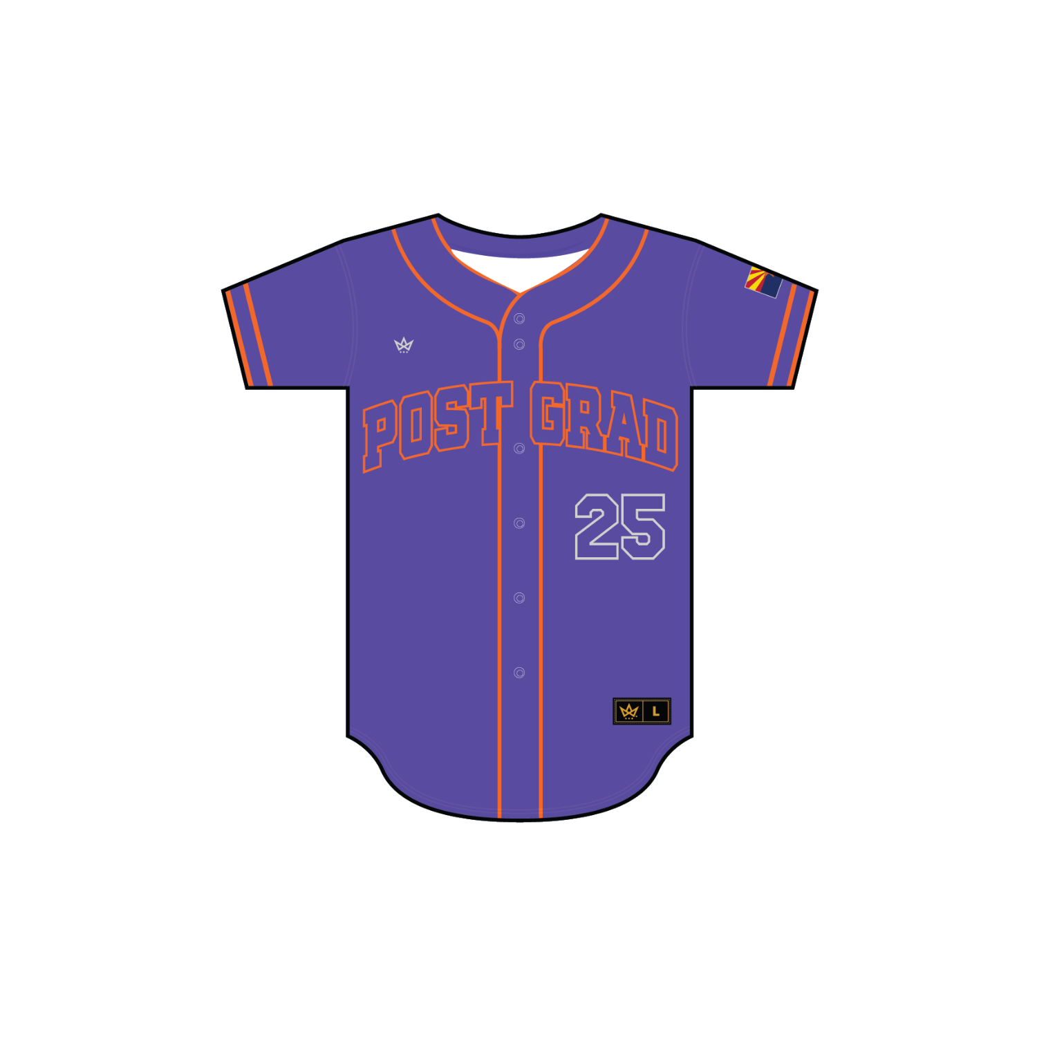 POST GRAD SPORTS BASEBALL FULL BUTTON JERSEY