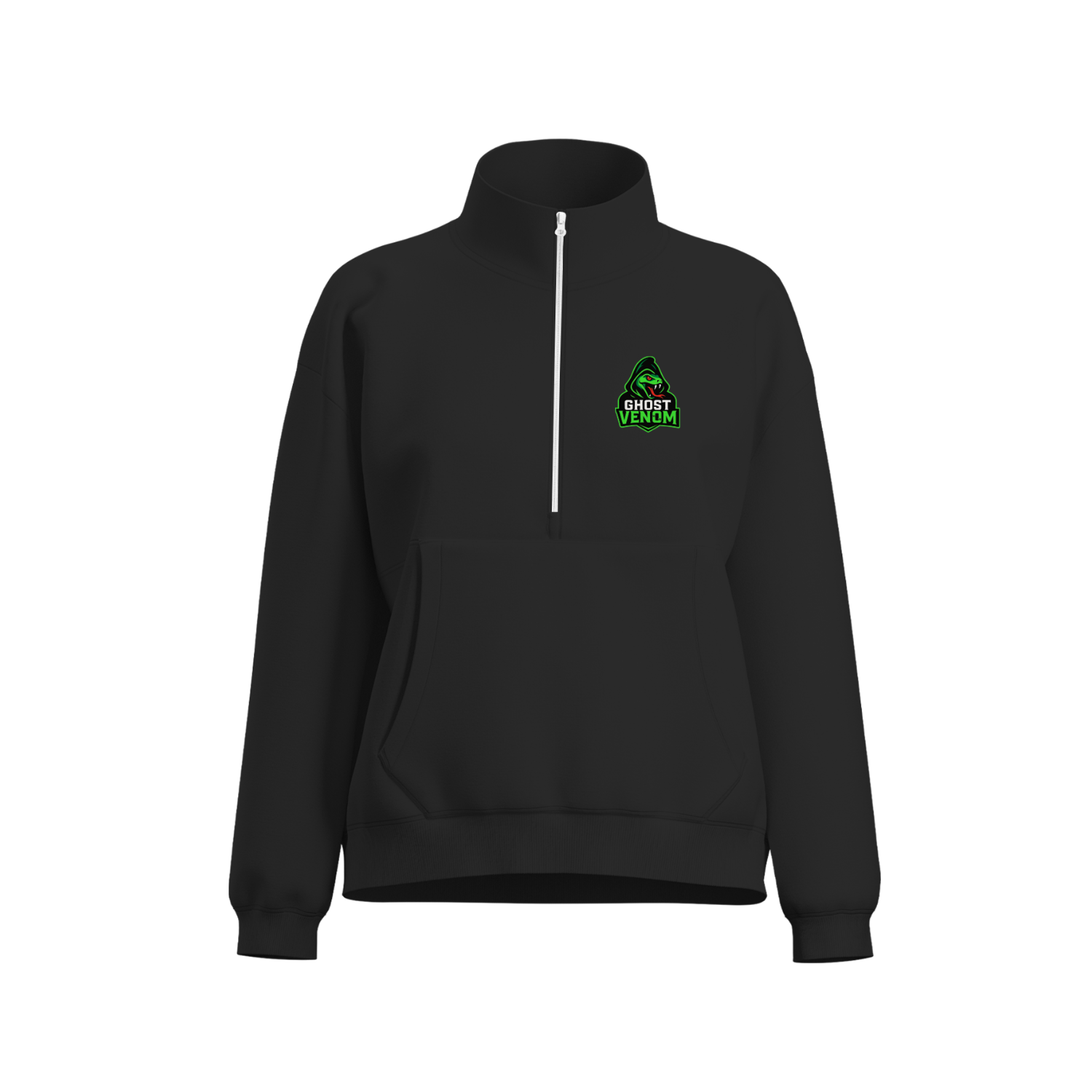 GHOST VENOM BASEBALL WOMEN'S COTTON FLEECE HALF-ZIP