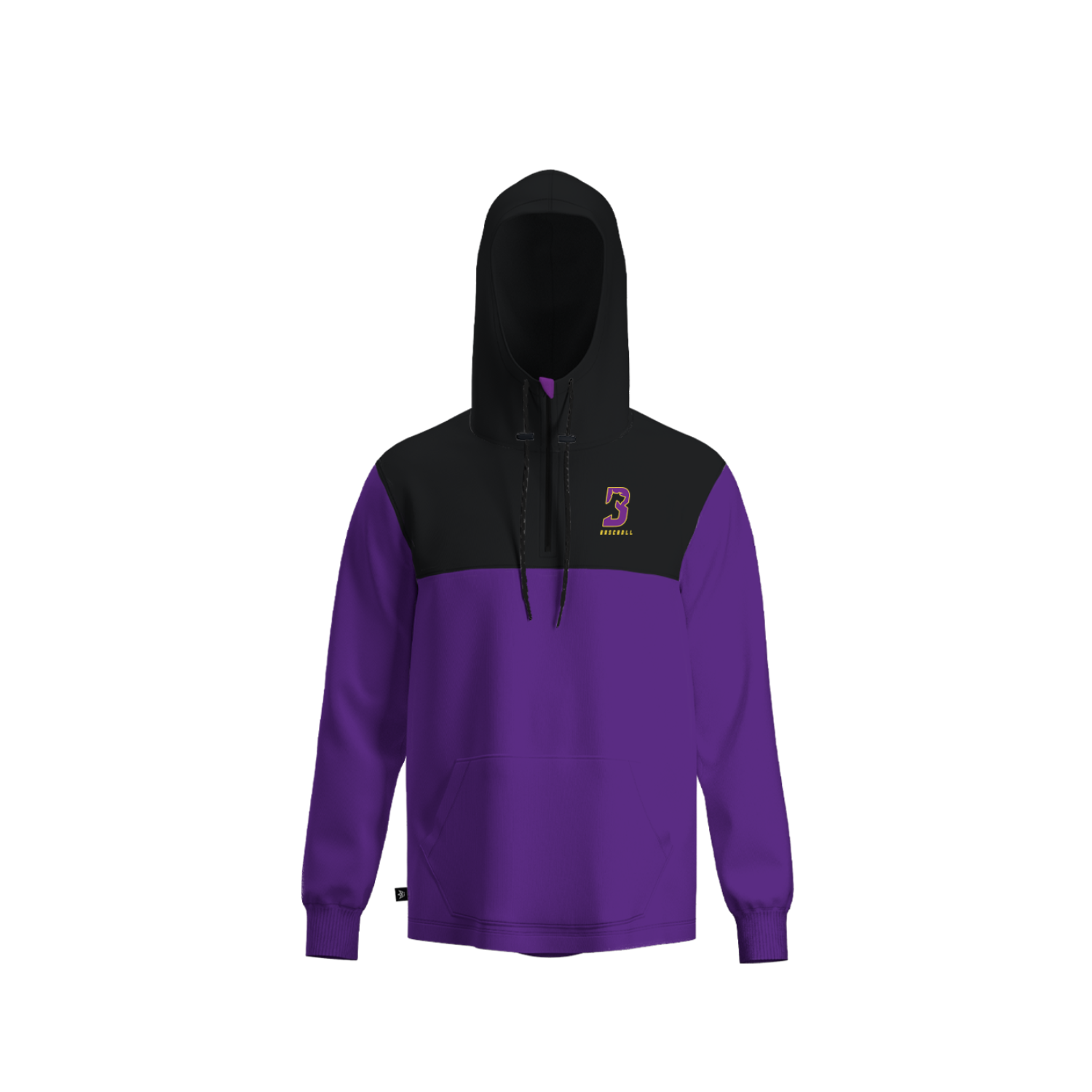B-SPA YOUTH BASEBALL PANELED HOODIE [PURPLE/BLACK]