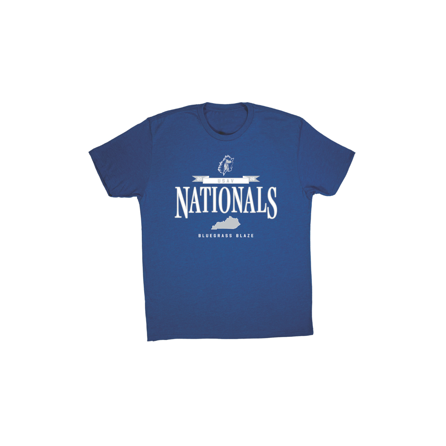 BLUEGRASS BLAZE VOLLEYBALL BASIC COTTON SS TEE - BLUE