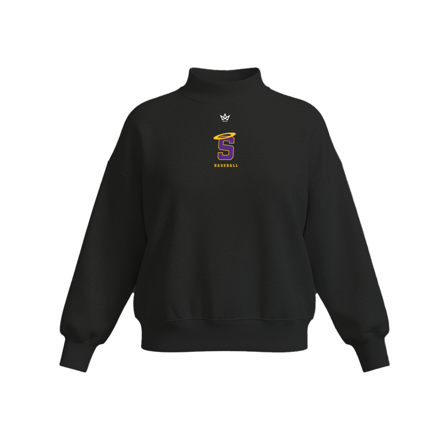 SPA CATHOLIC BASEBALL WOMEN'S COTTON FLEECE MOCKNECK - EMB