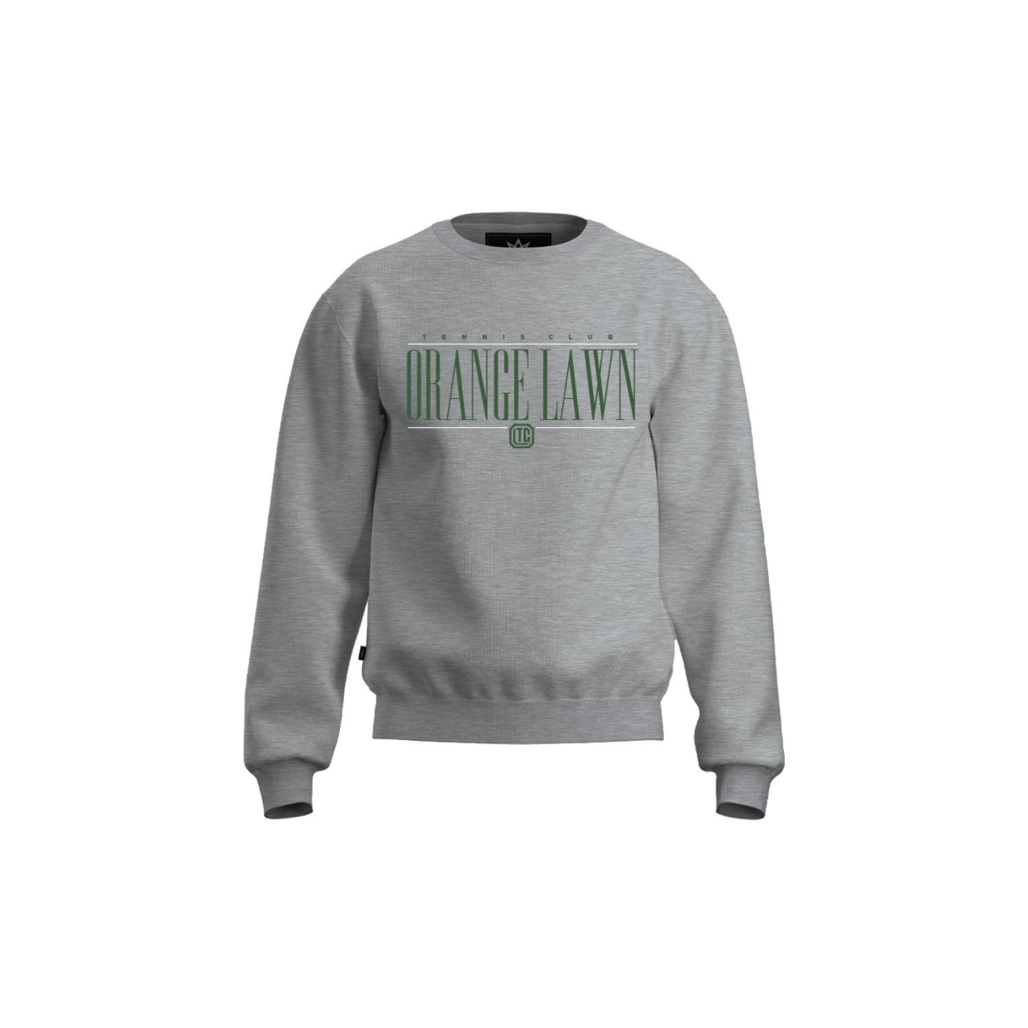 ORANGE LAWN TENNIS CLUB COTTON FLEECE CREWNECK - HEATHER GREY