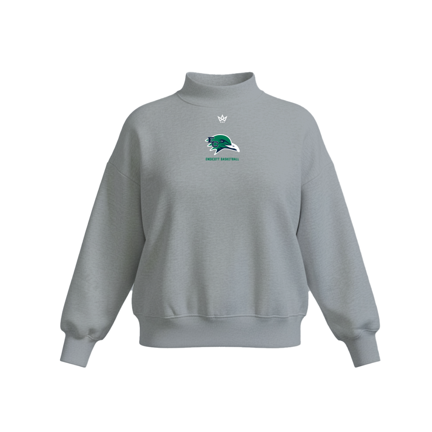 ENDICOTT WOMENS BASKETBALL WOMEN'S COTTON FLEECE MOCKNECK [GREY]