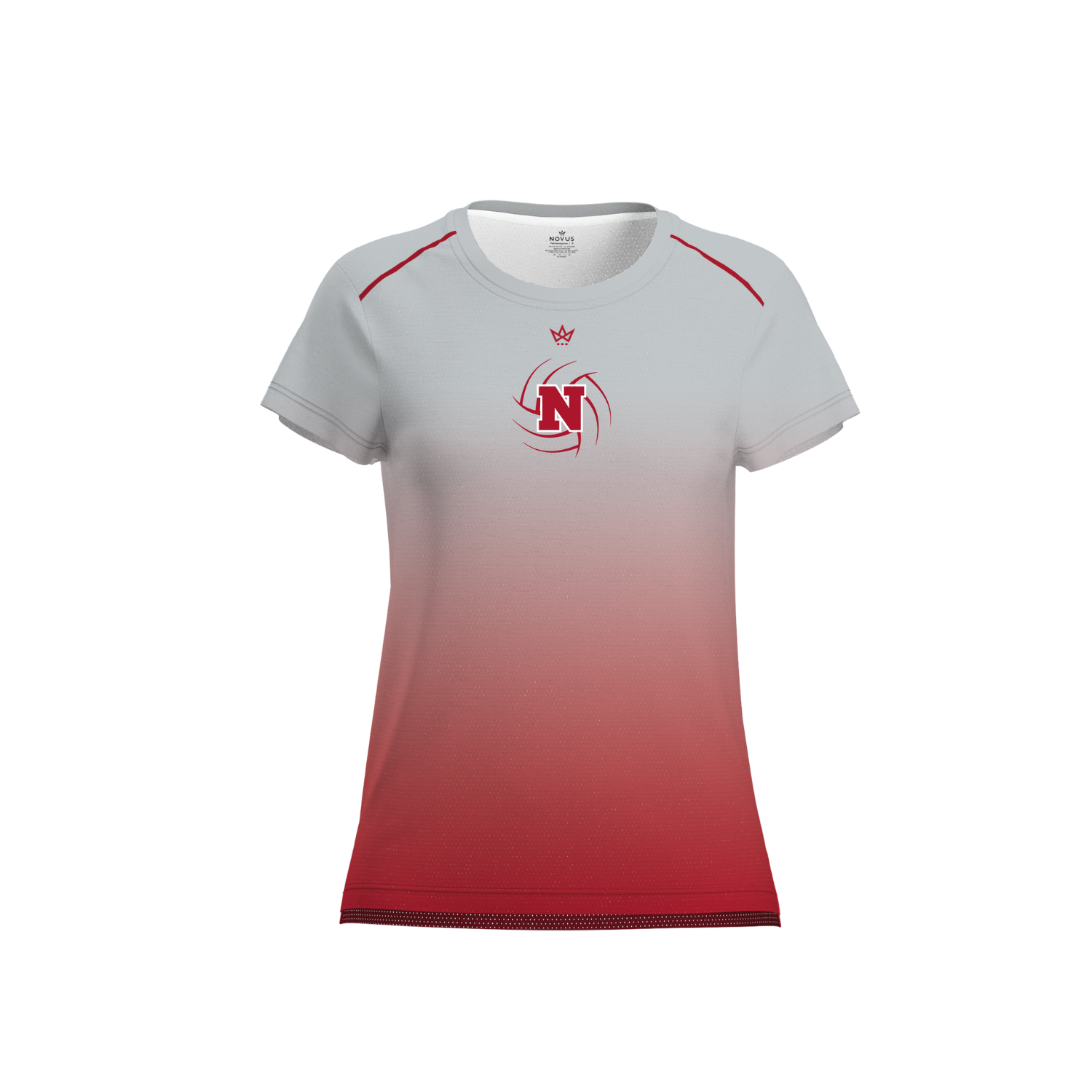 NISKAYUNA BOYS VOLLEYBALL WOMEN'S AURA TEE [RED/GRAY FADE]
