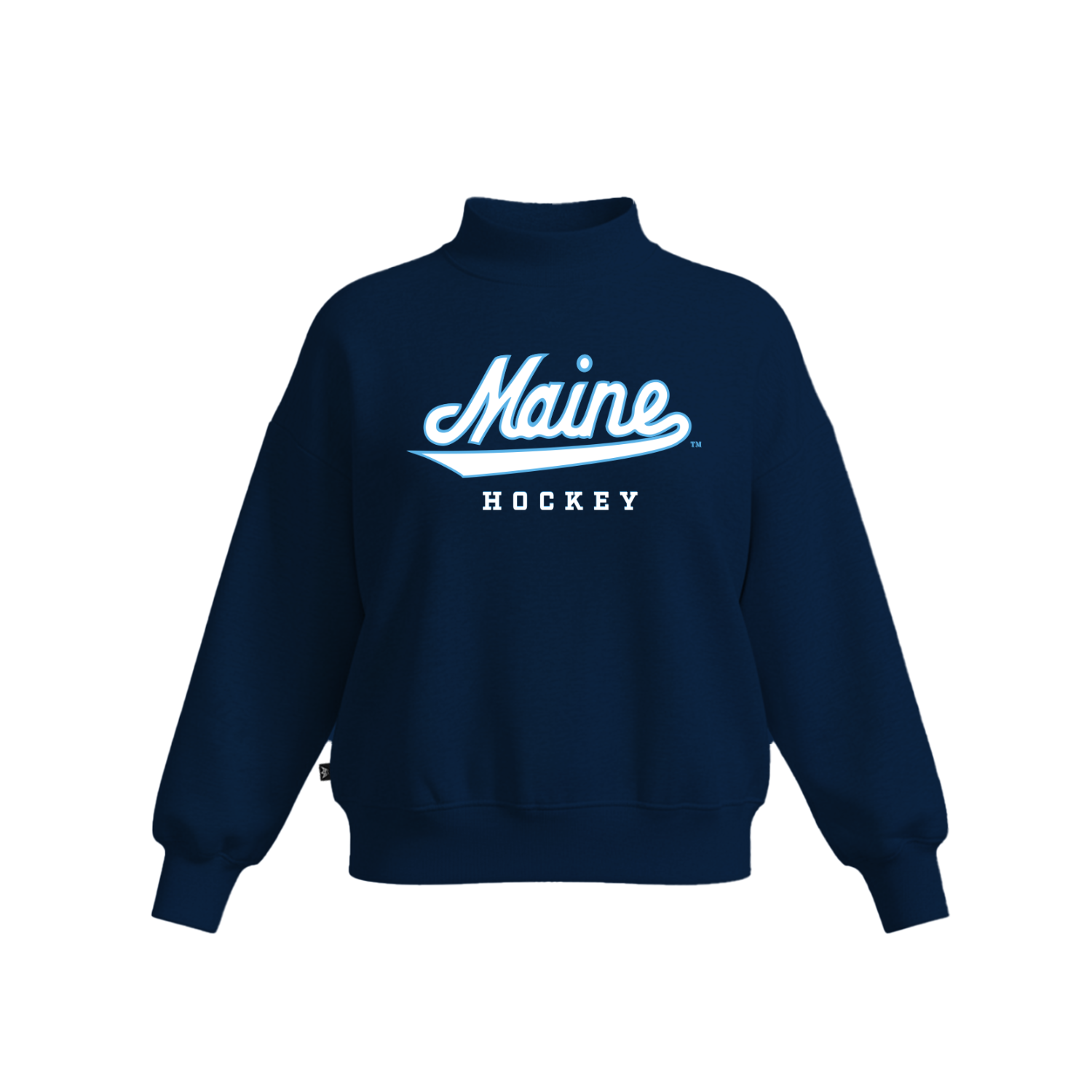 UMAINE HOCKEY WOMEN'S COTTON FLEECE MOCKNECK - TT [NAVY]