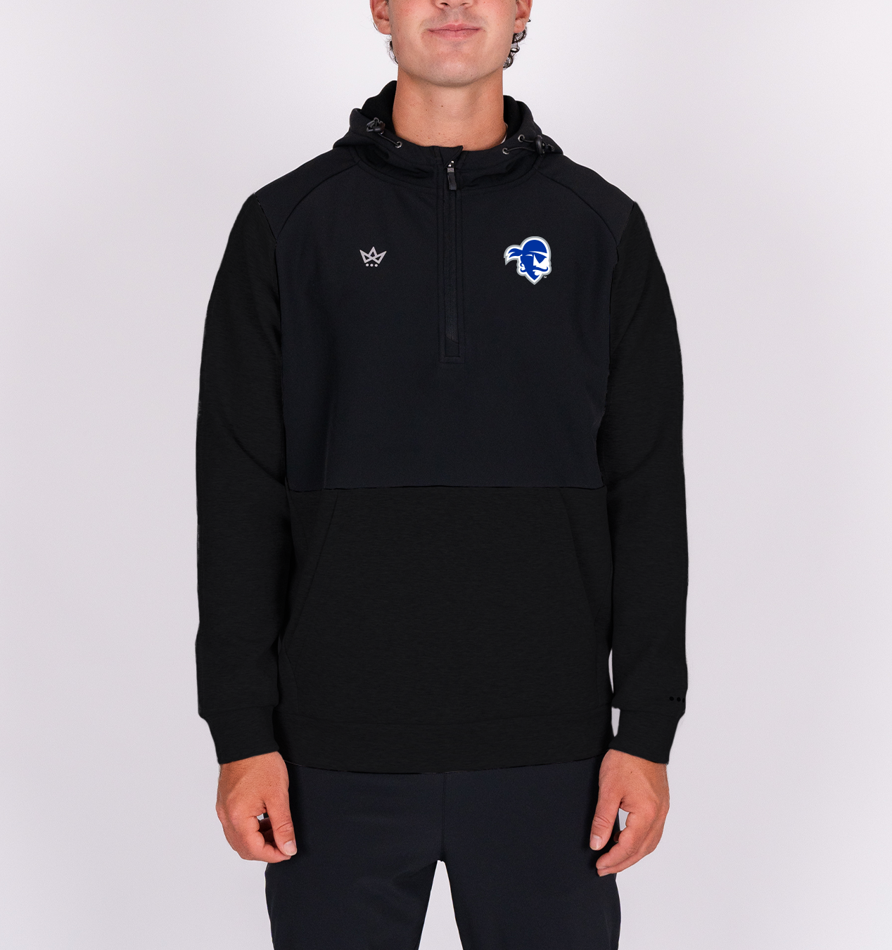 SETON HALL BASEBALL ROYALKNIT PANELED HOODIE - ONYX/ONYX