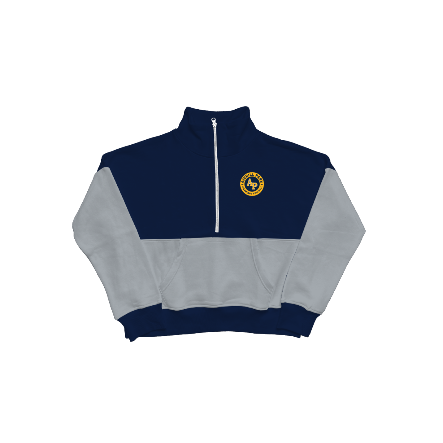 AVERILL PARK JR WARRIORS FOOTBALL WOMEN'S COTTON FLEECE CROPPED QUARTER-ZIP (FOOTBALL)