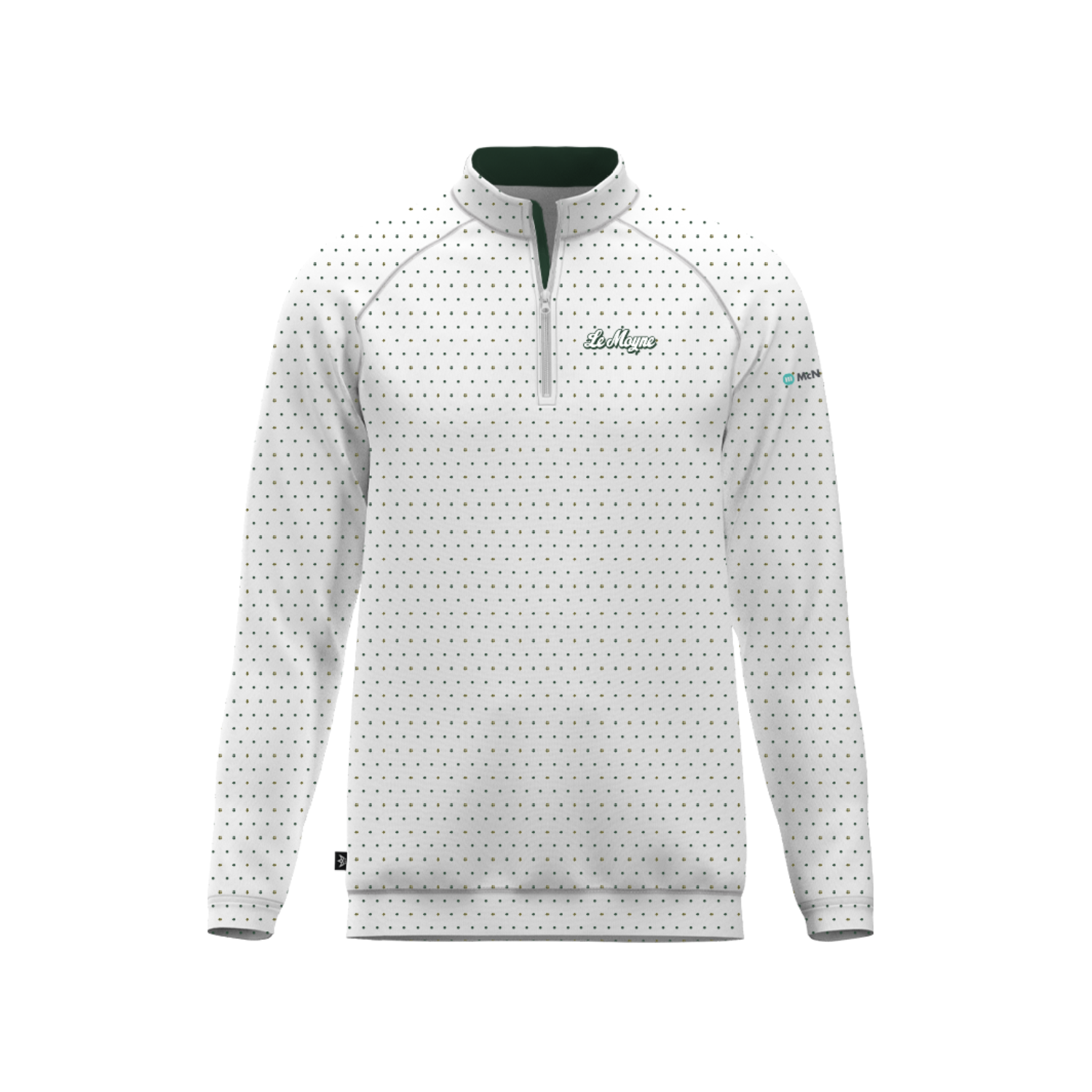 LEMOYNE GOLF TOURNEY PERFORMANCE QUARTER-ZIP [WHITE/GREEN DOTS]