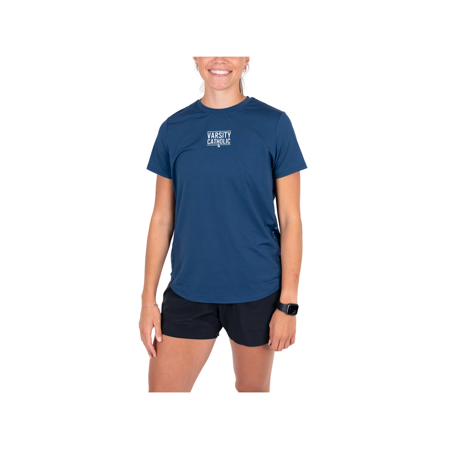 FOCUS - VARSITY CATHOLIC FALL '26 WOMEN'S ASCENSION SS TEE - INSIGNIA BLUE