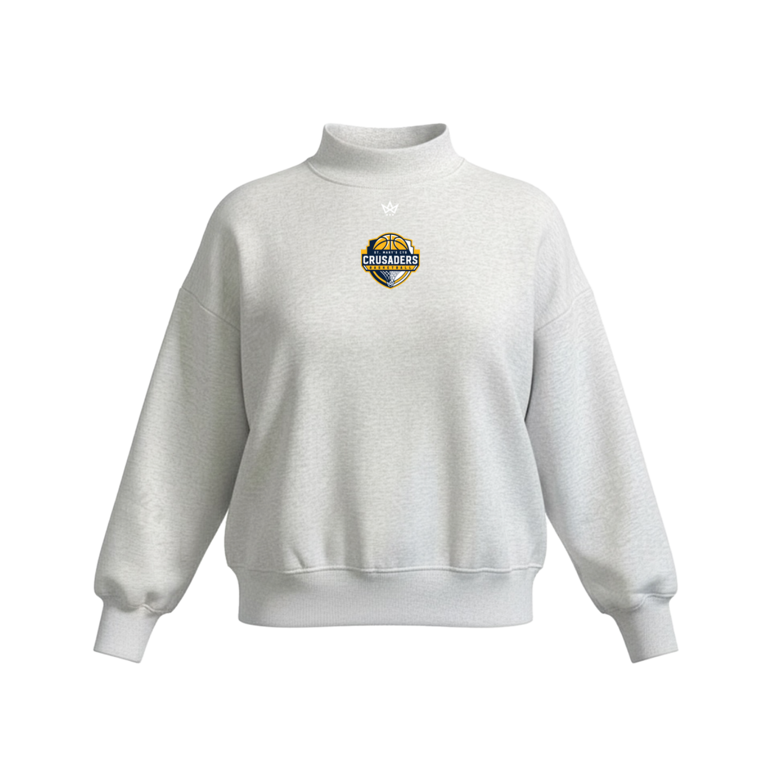 ST. MARY'S CYO WOMEN'S COTTON FLEECE MOCKNECK - EMB [GRAY]