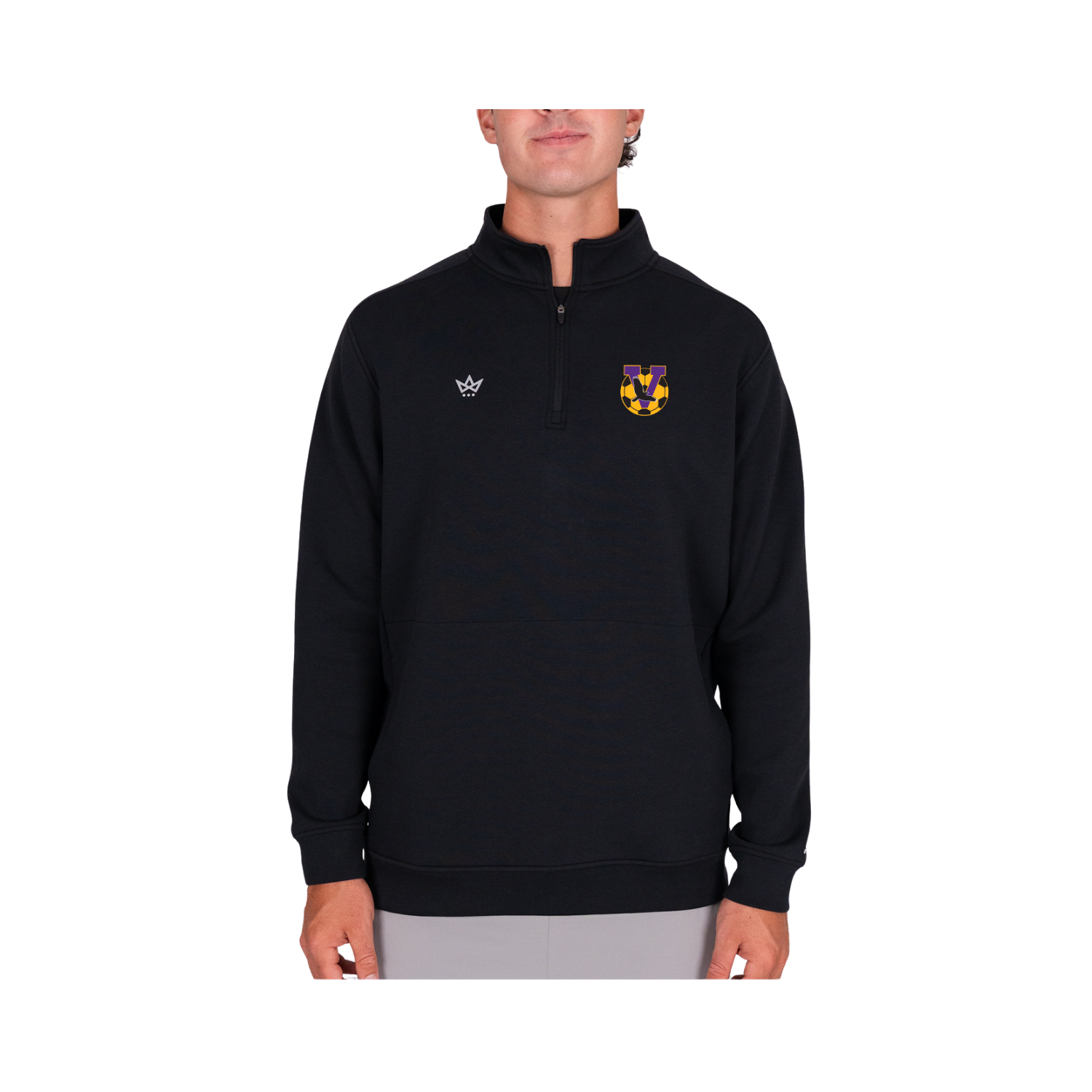 VOORHEESVILLE SOCCER ROYALKNIT QUARTER-ZIP - ONYX