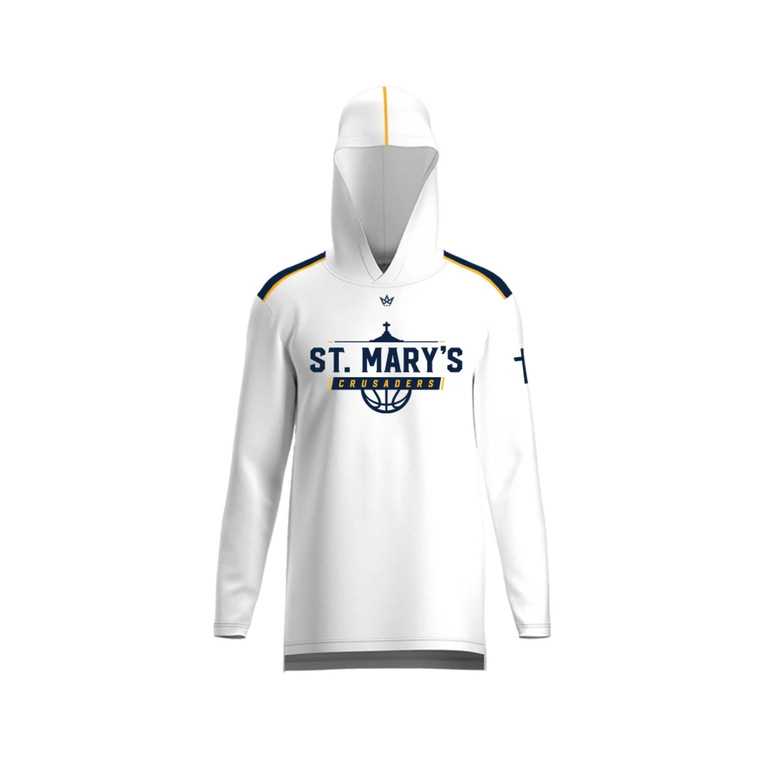 ST. MARY'S CYO AURA LS HOODIE [WHITE/NAVY]