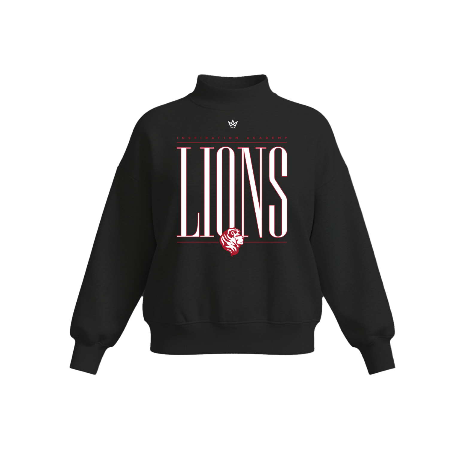 INSPIRATION ACADEMY WOMEN'S COTTON FLEECE MOCKNECK [BLACK]