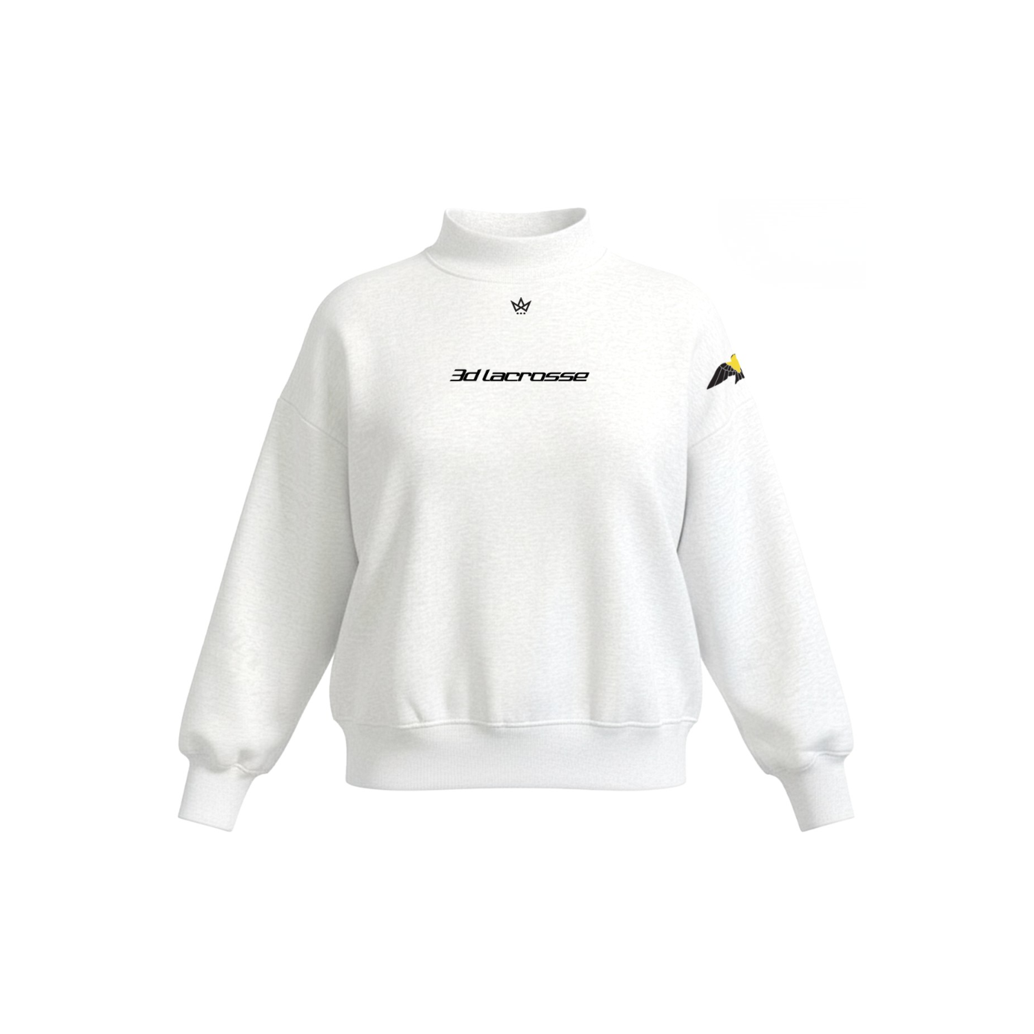 3D NATIONAL WOMEN'S COTTON FLEECE MOCKNECK - GARDEN STATE (WHITE - SIDE LOGO)