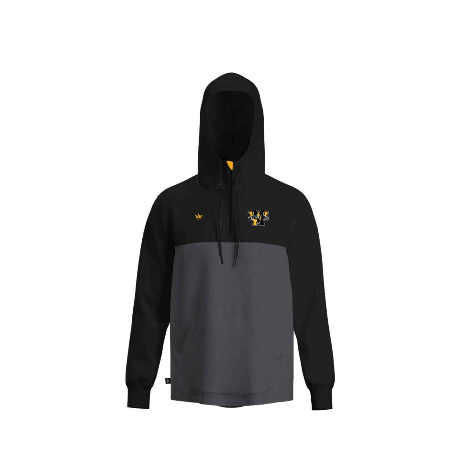 WEST MILFORD WRESTLING PANELED HOODIE [GREY/BLACK]