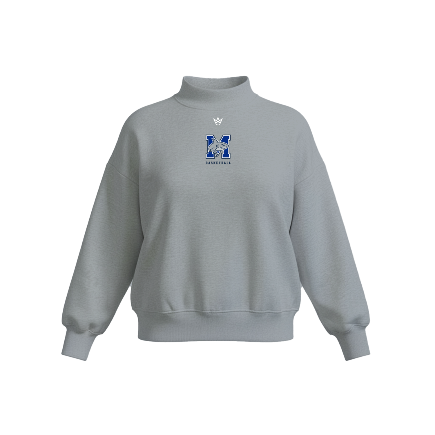 MONOMOY GIRLS BASKETBALL WOMEN'S COTTON FLEECE MOCKNECK - EMB [1 LOGO]