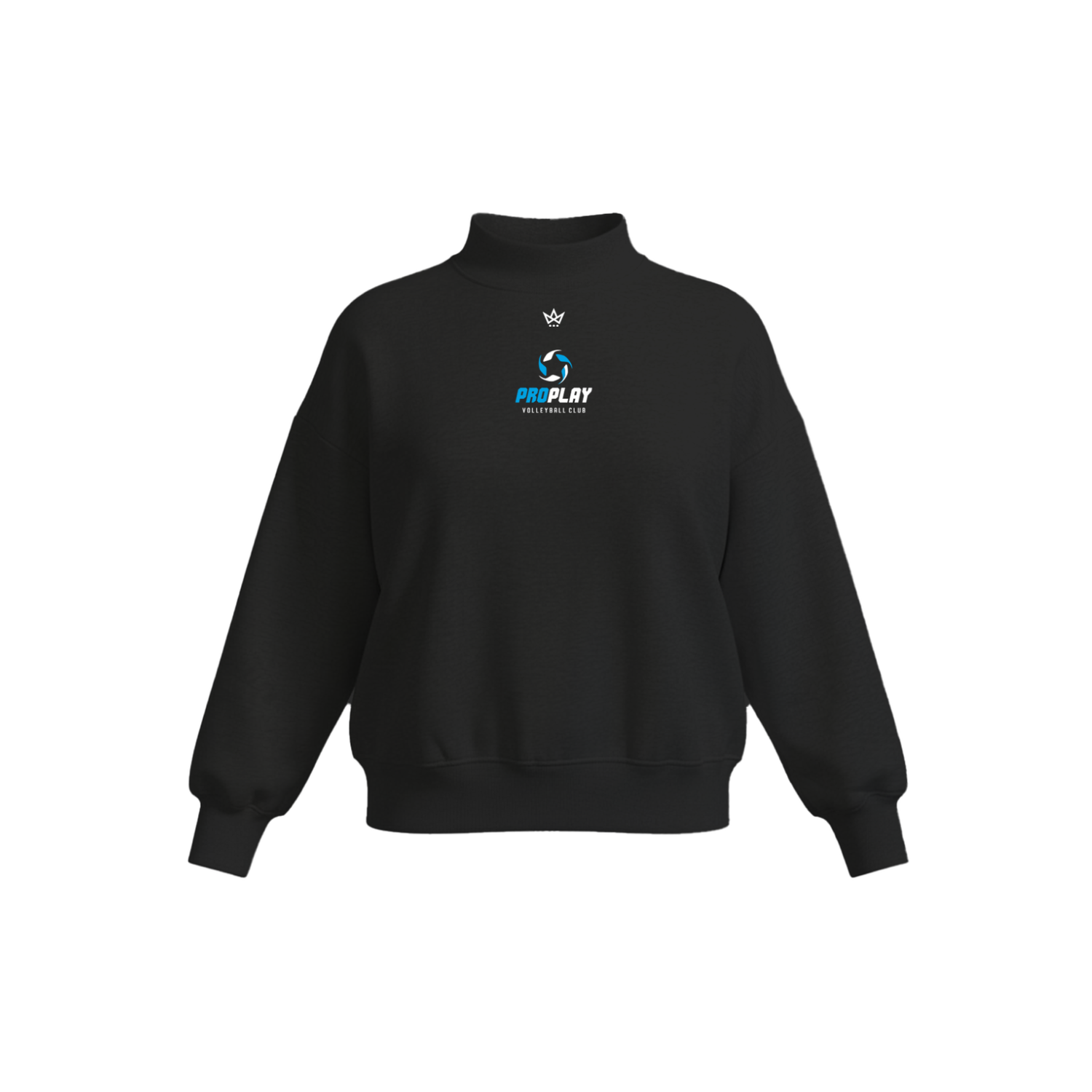 PROPLAY VOLLEYBALL COACH WOMEN'S COTTON FLEECE MOCKNECK - EMB [BLACK]