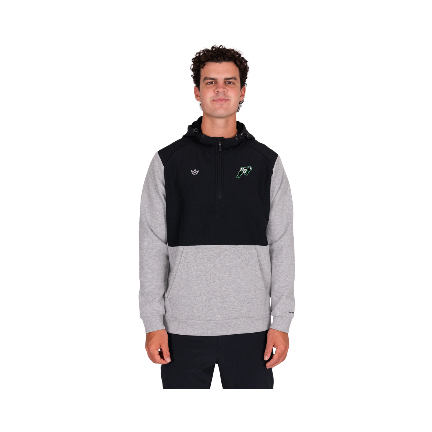 CENTRAL DAUPHIN STAFF ROYALKNIT PANELED HOODIE - HEATHER STERLING / ONYX